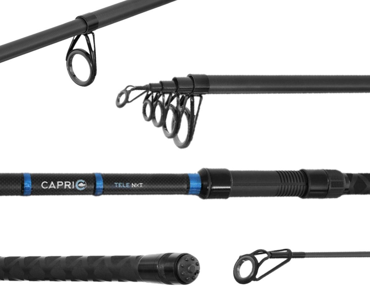 Delphin.sk Karpfenrute CAPRI Tele NXT 2,40m - 3,60m Composite Karpfenrute Grundrute Posenrute, (80-tlg), Zuverlässigkeit und Funktionalität zu einem günstigen Preis