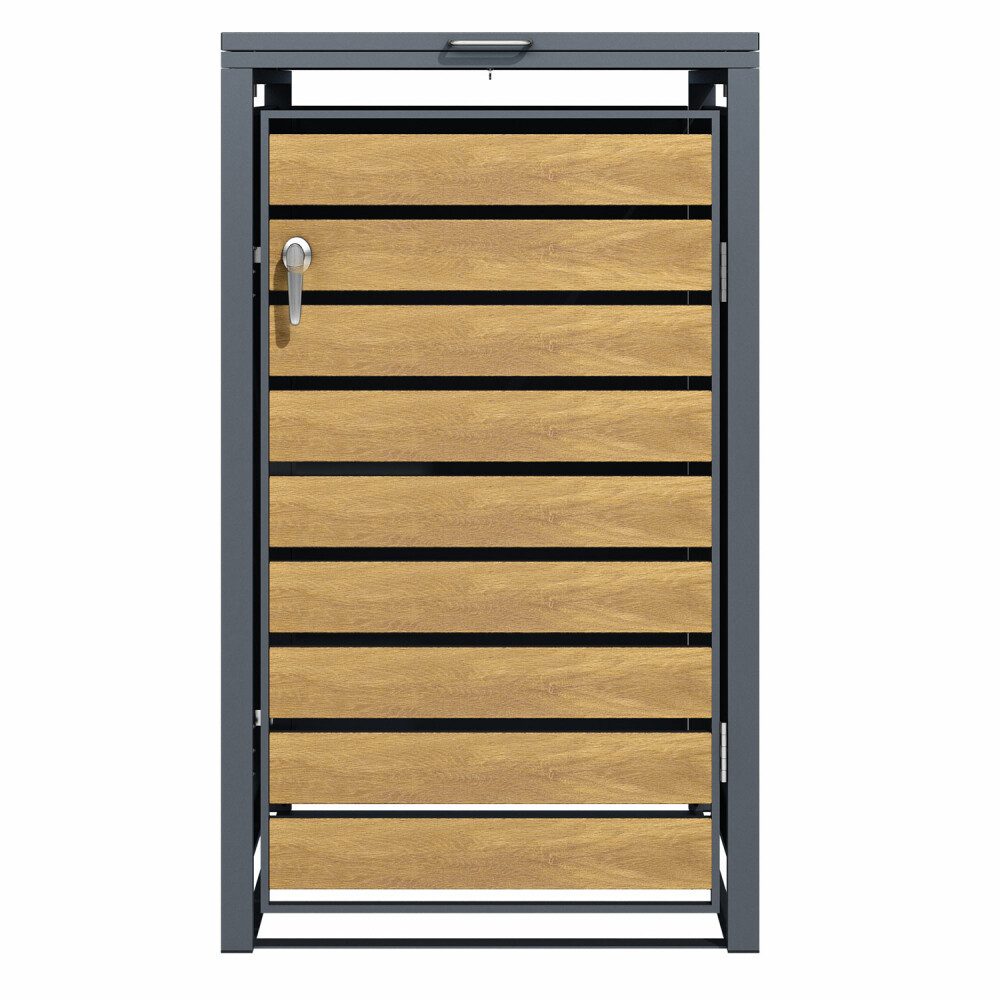 Phoenix Mülltonnenbox Phoenix Aufbewahrungsbox Mülleimer - Galvanisierter Stahl - Braun (1 St)