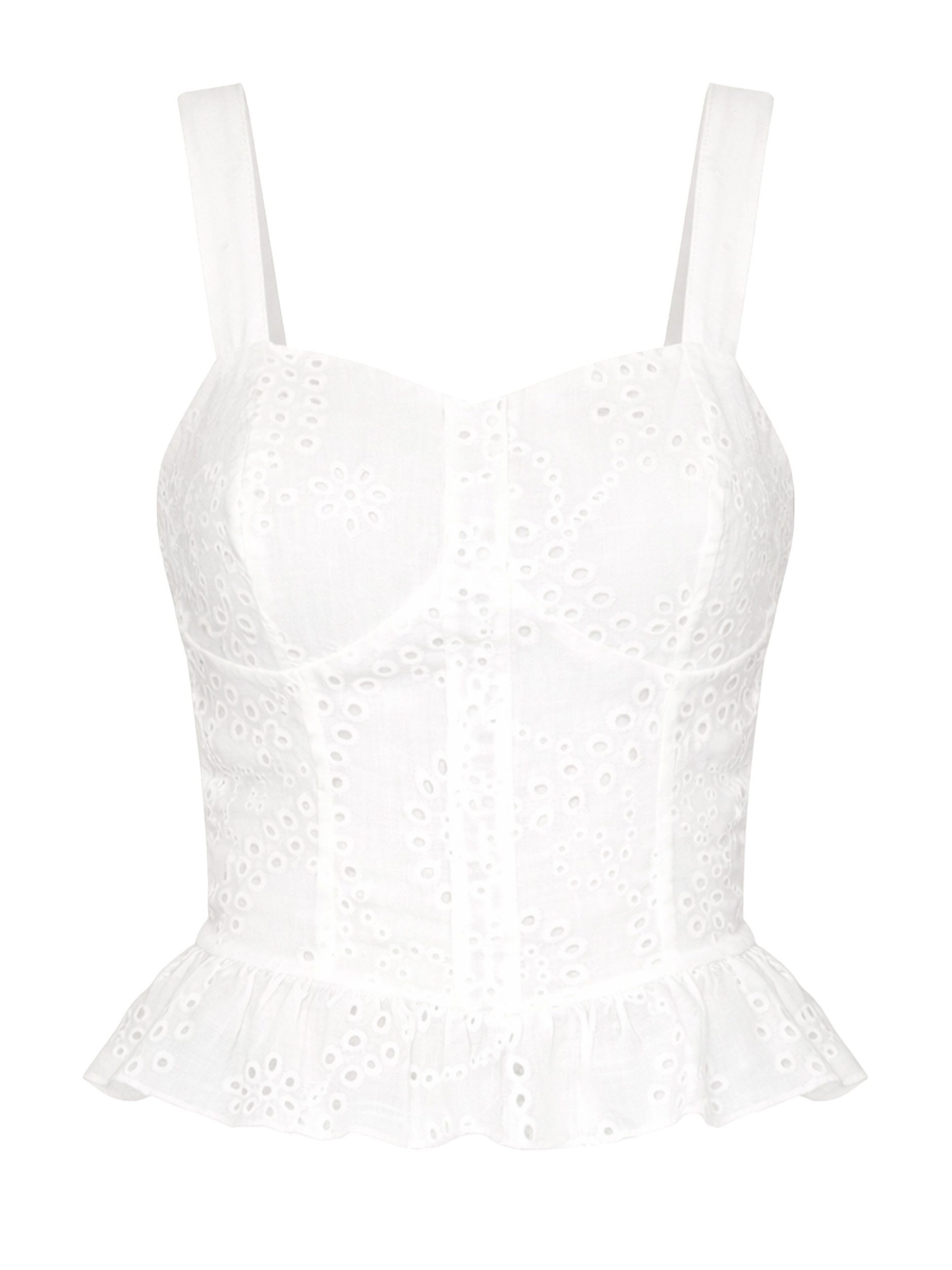 SASSYCLASSY T-Shirt Bustier-Top aus Lochspitze für Damen Baumwolltop mit ge günstig online kaufen