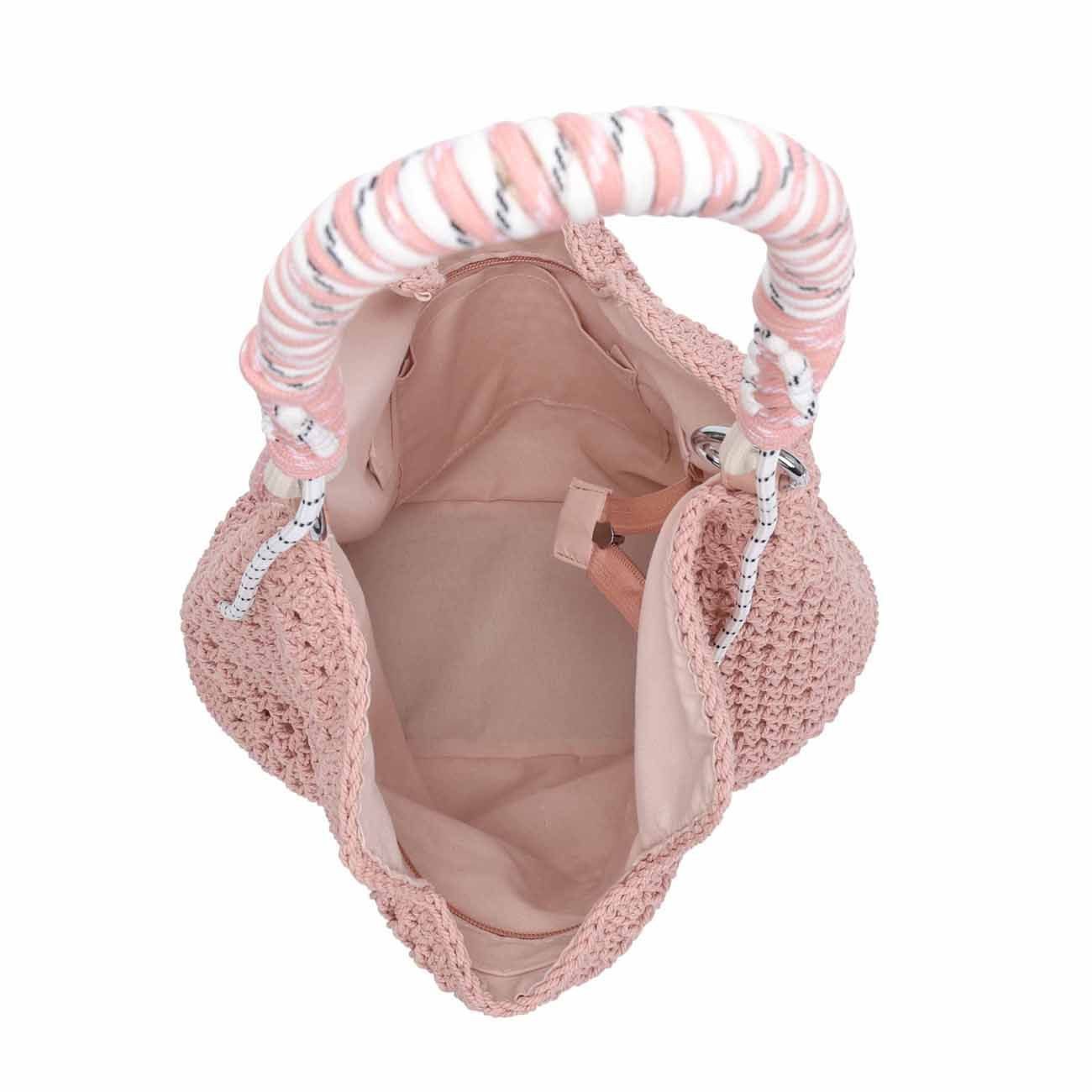 ITALYSHOP24 Schultertasche DAMEN TASCHE Hobo Shopper Häkeltasche Boho Geflecht Freizeit Urlaub, Sommer Basttasche Strand Reise Beuteltasche Stroh Handtasche Kordel