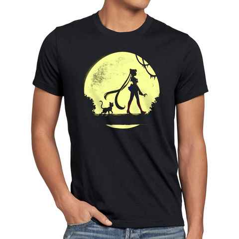 style3 Print-Shirt Herren T-Shirt Sailor Mondschein mondstein moon luna mars planet anime