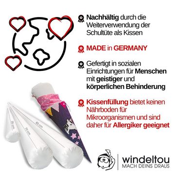 windeltou - MACH DEINS DRAUS Schultüte Schultütenkissen mit EPS-Perlen ungefüllt, Made in Germany, Hautfreundlich, Waschbar