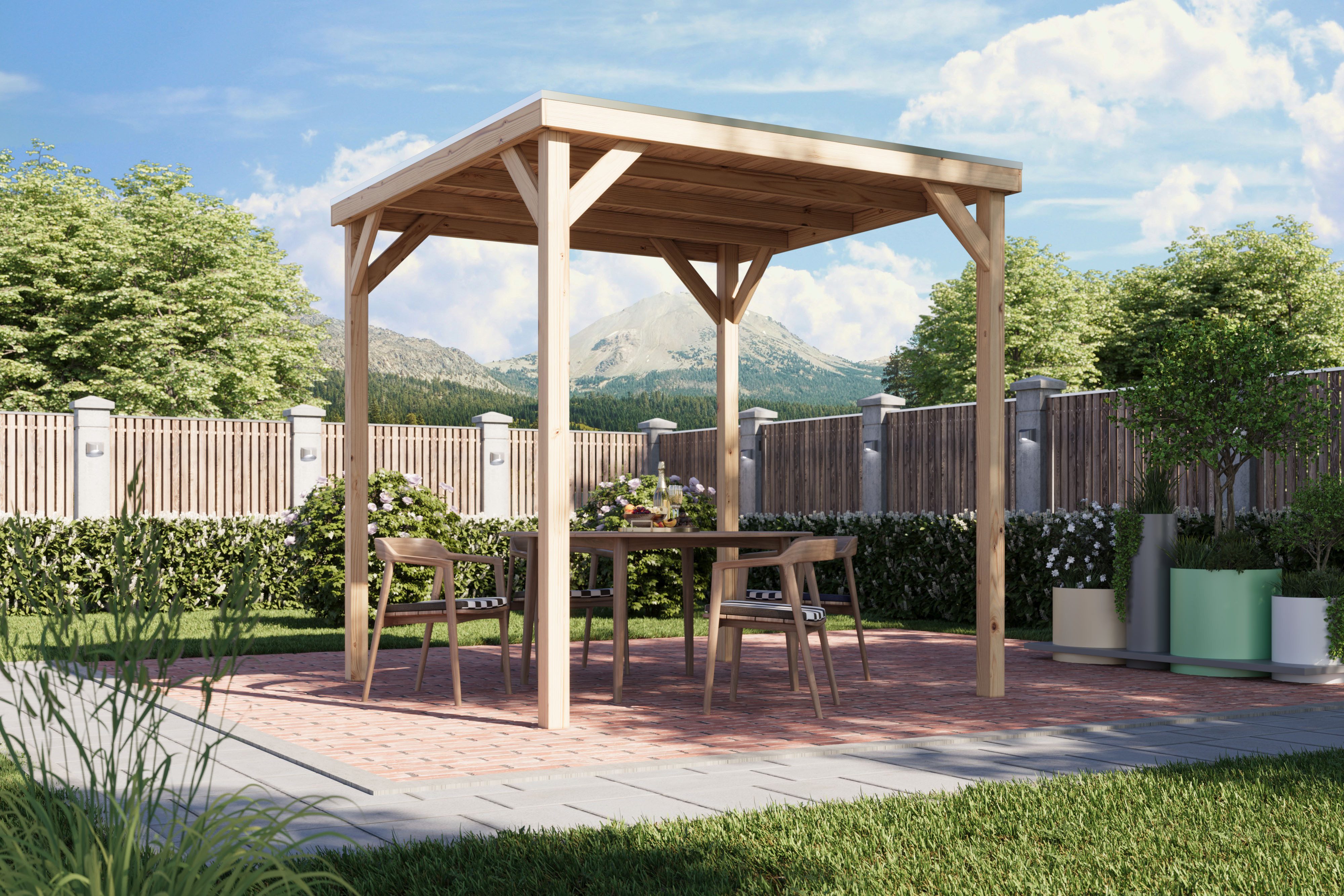 Karibu Holzpavillon Quadratus, verschiedene Größen