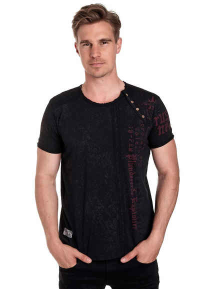 Rusty Neal T-Shirt mit seitlicher Knopfleiste