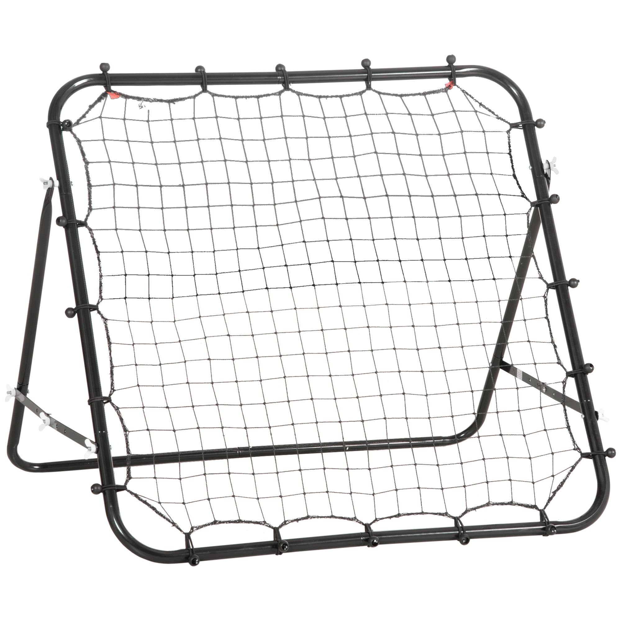 (Set, Schwarz Kickback Baseball Verstellbarer cm HOMCOM Netz x 1 Metallrohr), x 96L Winkel Fußballtor Tor Rebounder 96H PE 80B Rückprallwand für St.,