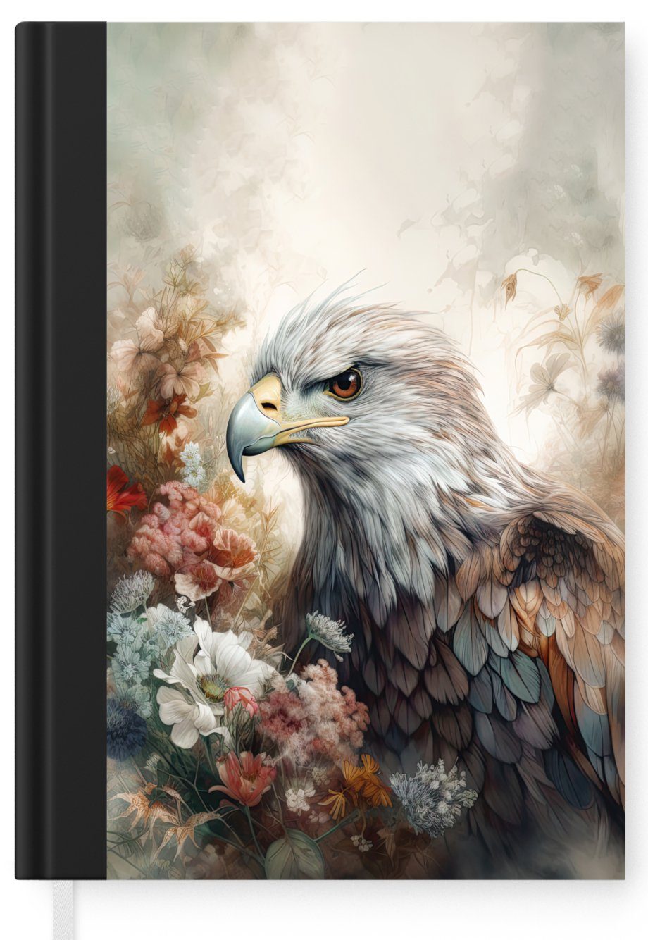 Adler Notizheft, Natur, A5, Seiten, Tagebuch, Journal, Notizbuch Vogel - 98 MuchoWow - - Adler Blumen Merkzettel, Haushaltsbuch -