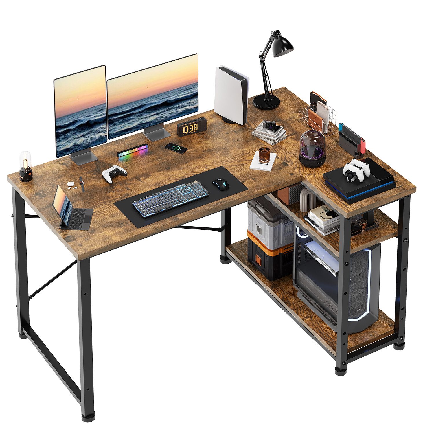 HOMALL Computertisch Eckschreibtisch Reversibel L Förmiger Schreibtisch mit günstig online kaufen