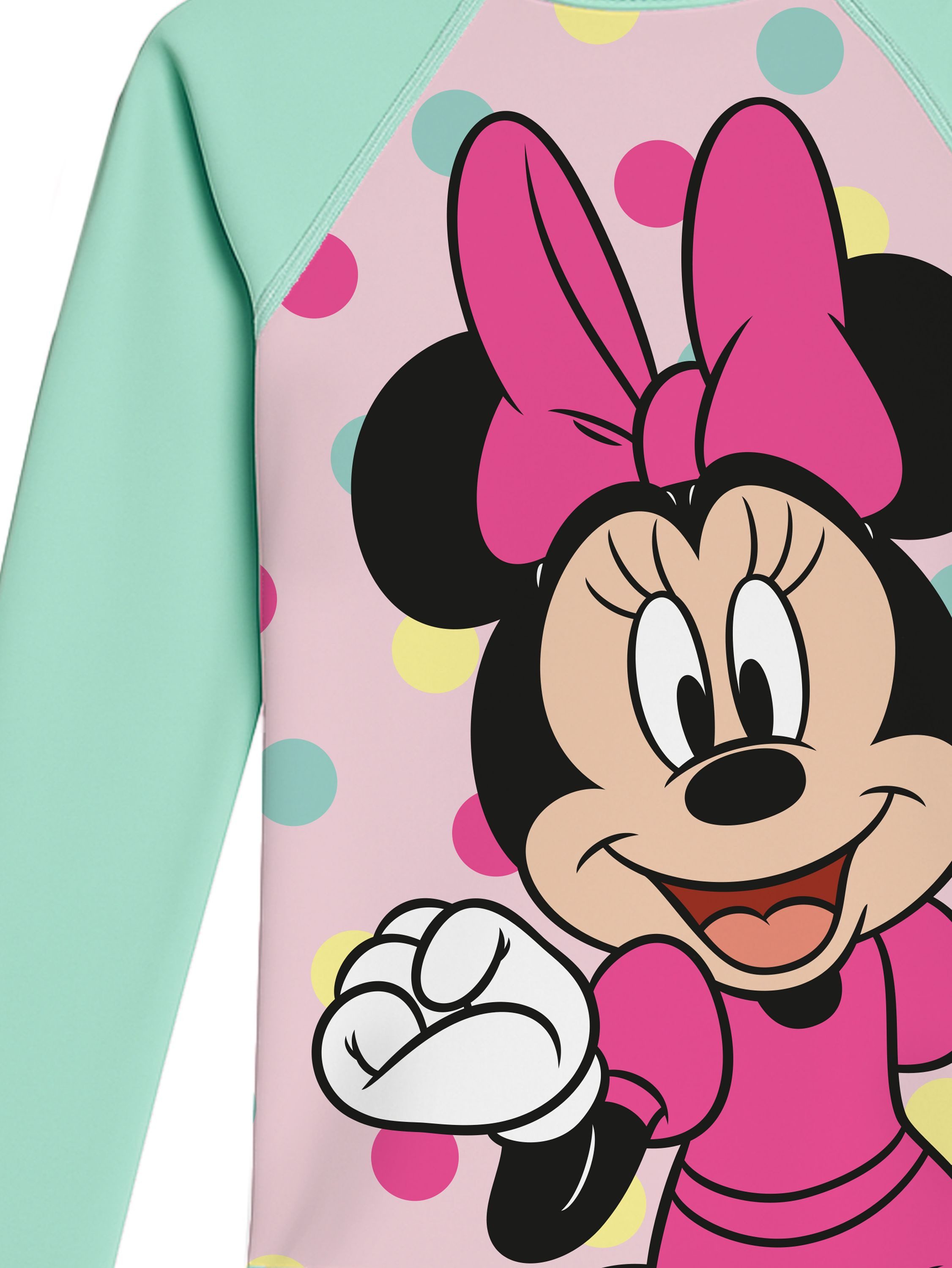 United Labels® Badeanzug Minnie Mouse Schwimmshirt UV-Schutz 30 Langarm Badeshirt Rashguard