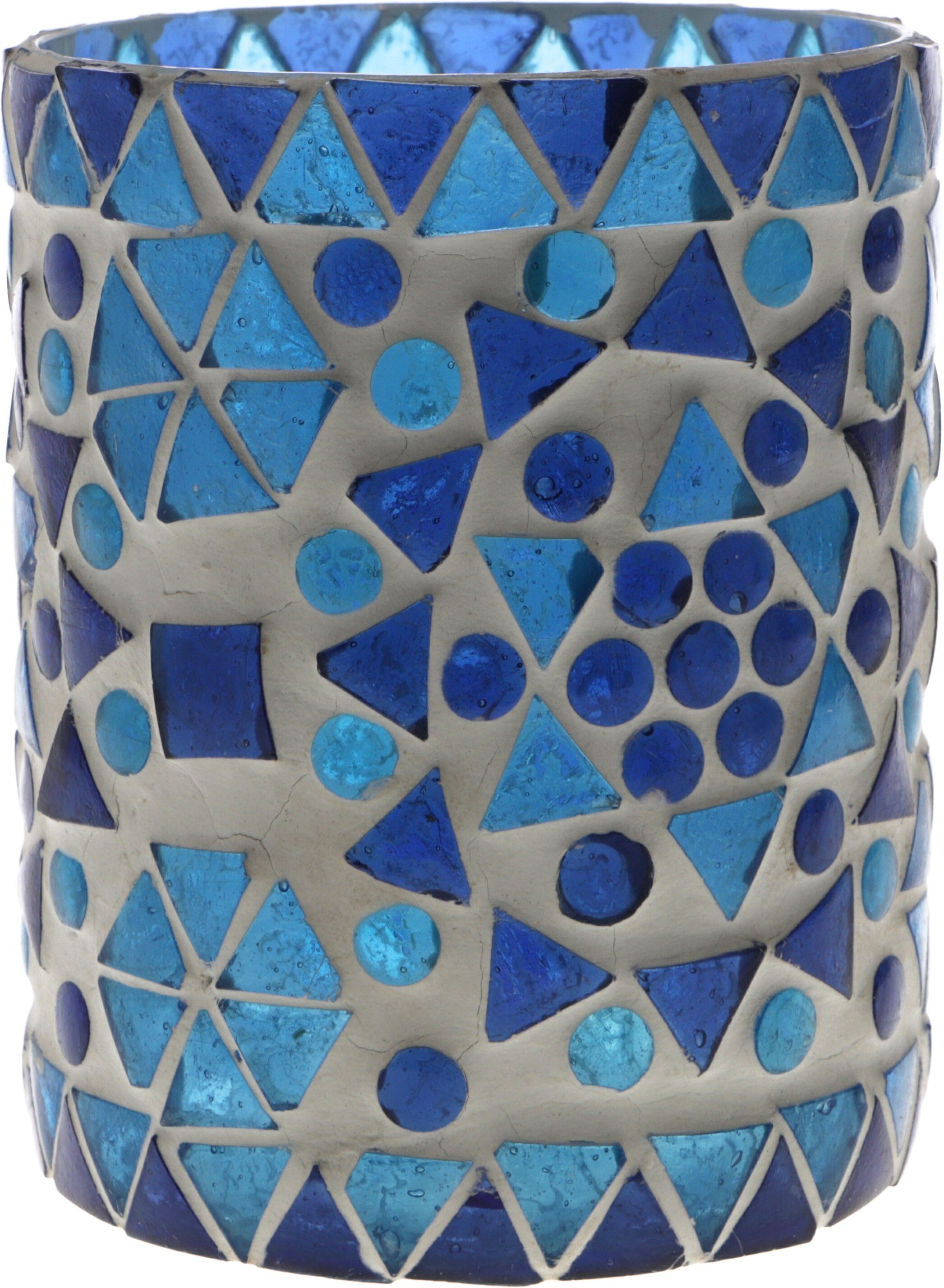 Guru-Shop Windlicht Glas Windlicht, Glas blau - Design 3