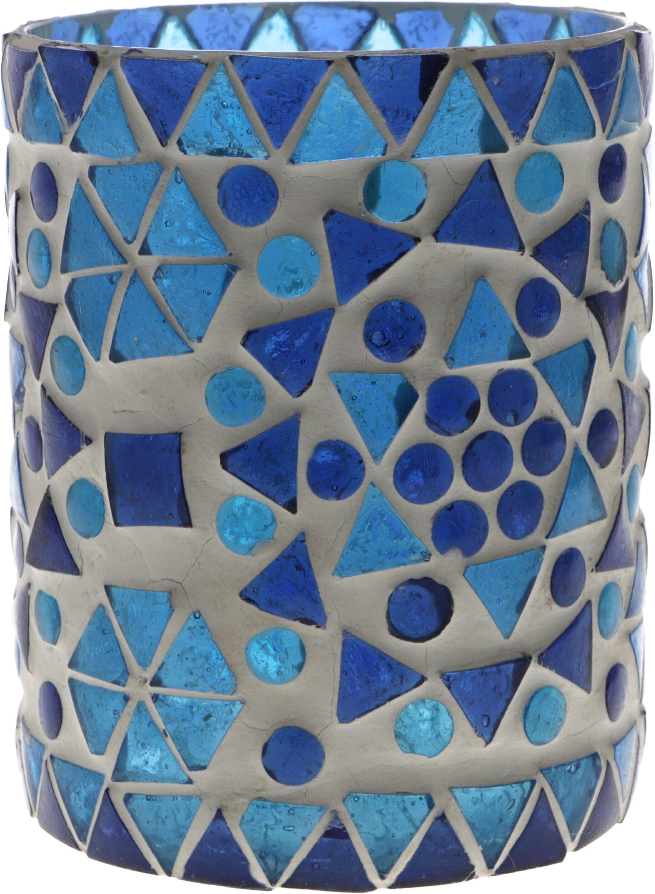 Windlicht Glas Windlicht, Glas blau - Design 3