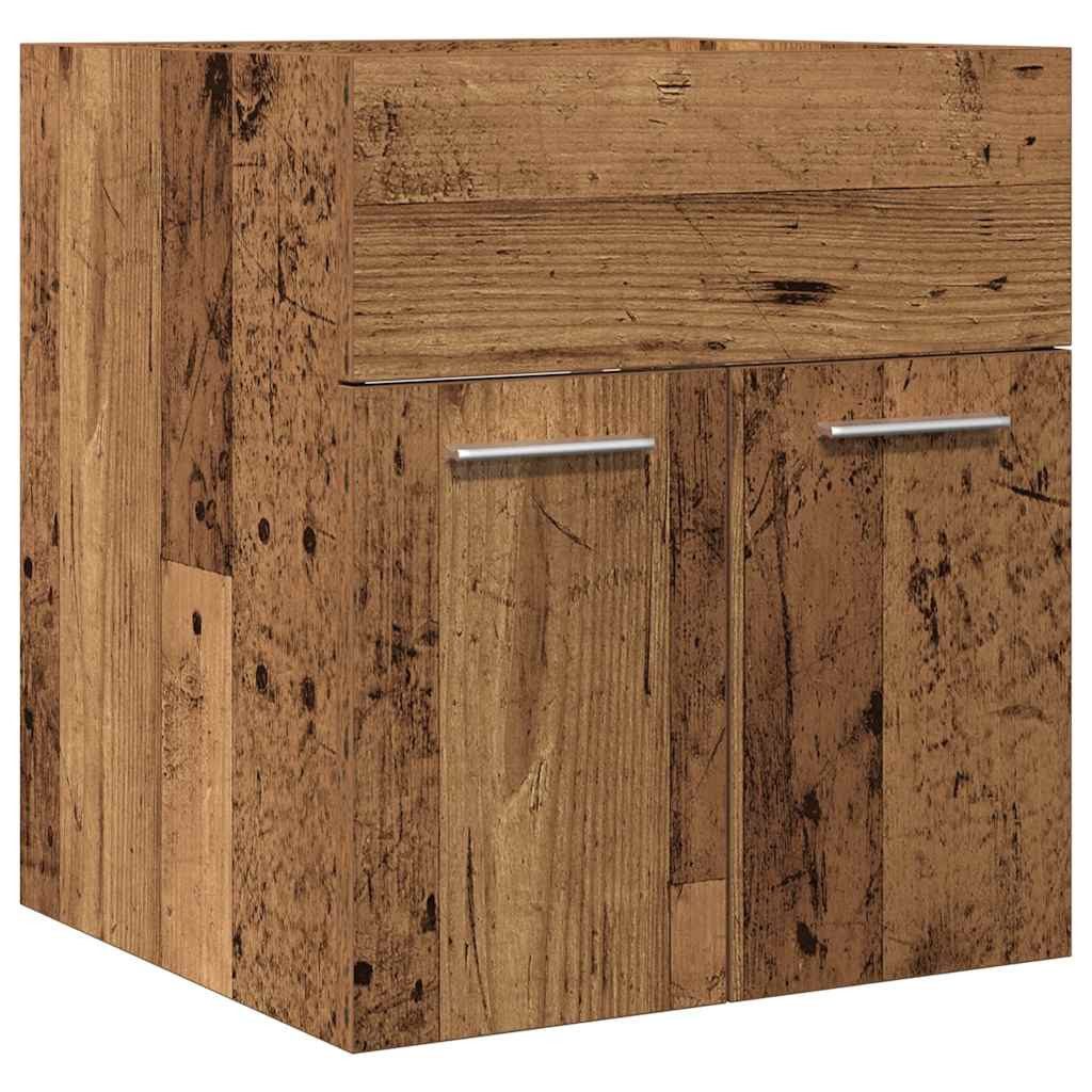 vidaXL Badezimmer-Set Waschbeckenschrank Altholz-Optik 41x38,5x46 Holzwerks günstig online kaufen