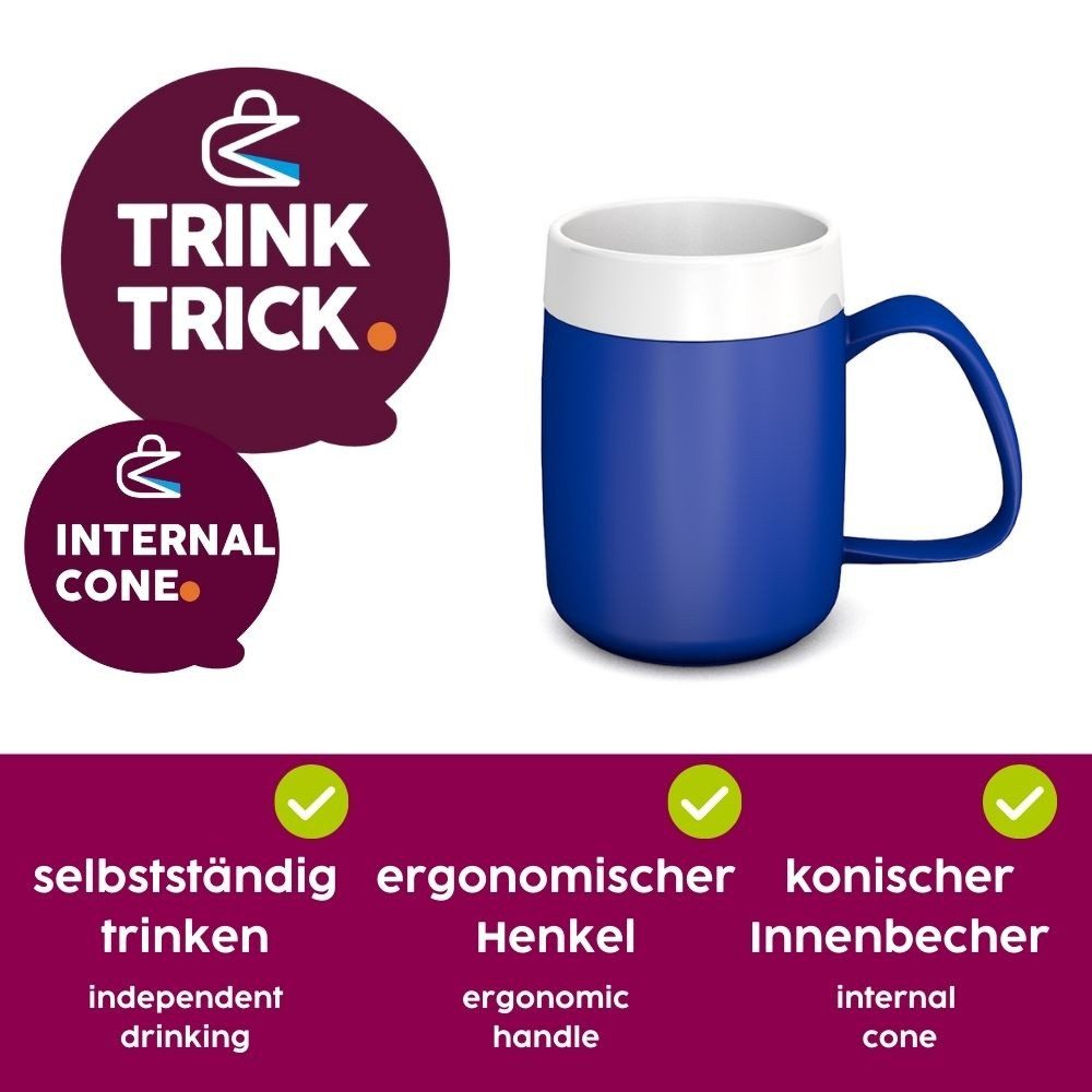 Ornamin Schnabelbecher Becher mit Trink-Trick, Trinkhilfe l Pflegegeschirr l Alltagshilfe l Selbstständig trinken – Bild 2 von 5