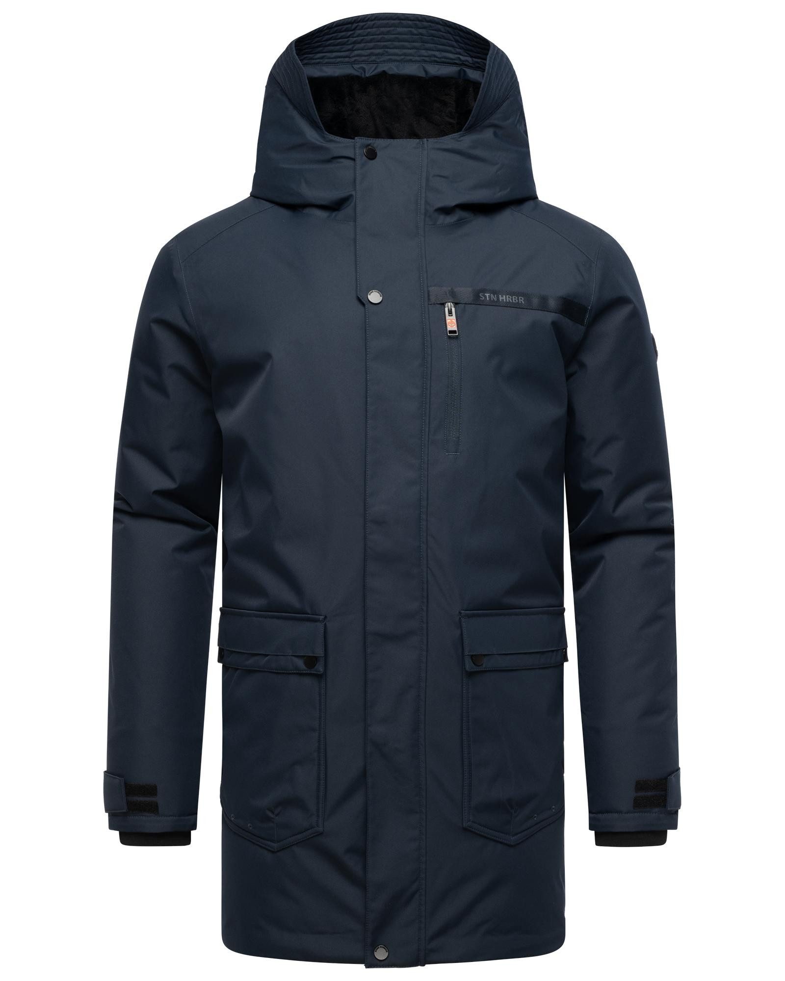 Stone Harbour Wintermantel Netaan XX Herren Kurzmantel mit kuscheliger Kapuze