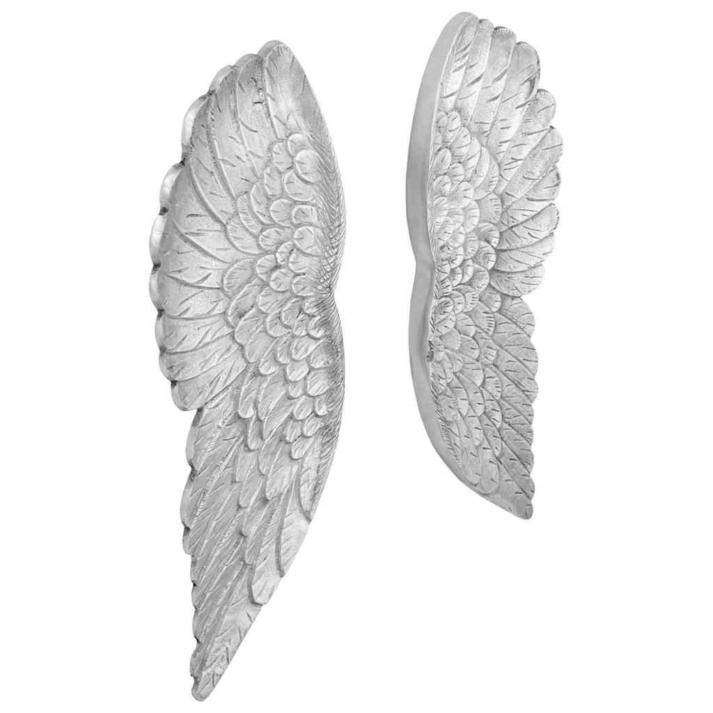 vidaXL Skulptur Flügel-Skulptur Silber 17 x günstig online kaufen