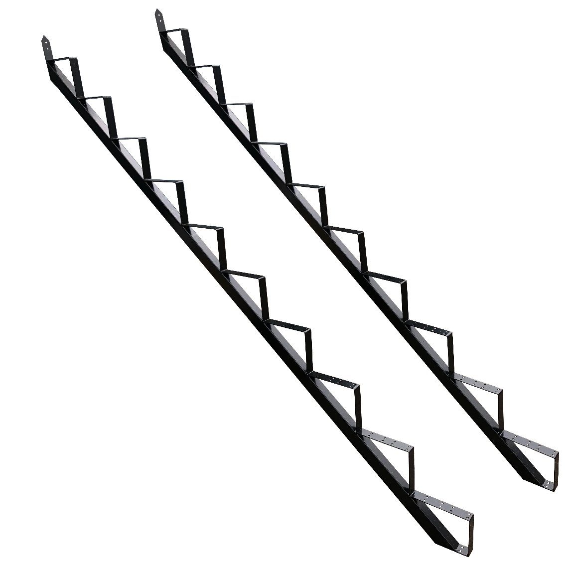 SRM Design Außentreppe Treppenrahmen 10 stufig Schwarz Treppenholm Geschosshöhe 186cm