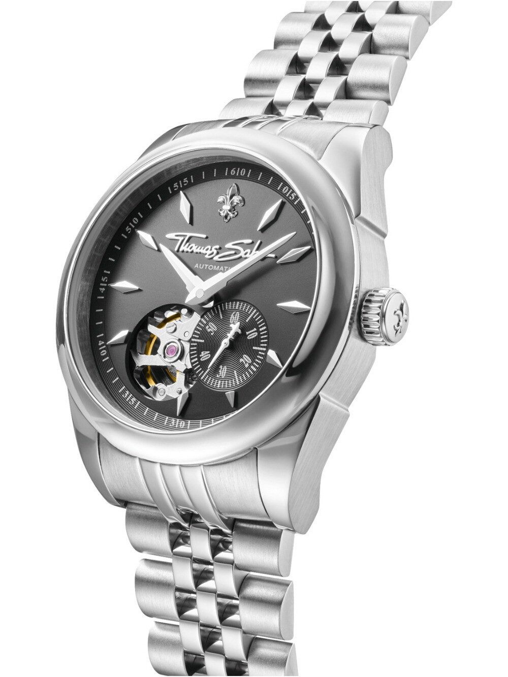 THOMAS SABO Automatikuhr Thomas Sabo WA0414-201-203 Unisex Automatik mit Lilienemblem 36mm 5AT Thomas Sabo WA0414-201-203 Unisex Automatik mit Lilienemblem 36mm 5ATM