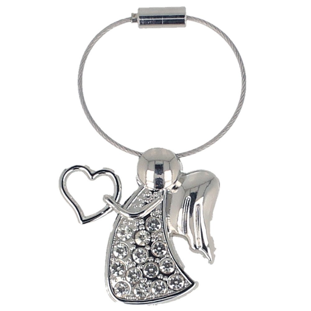 Schlüsselanhänger Schutzengel Anhänger Schlüssel Engel mit Herz - aus Metall