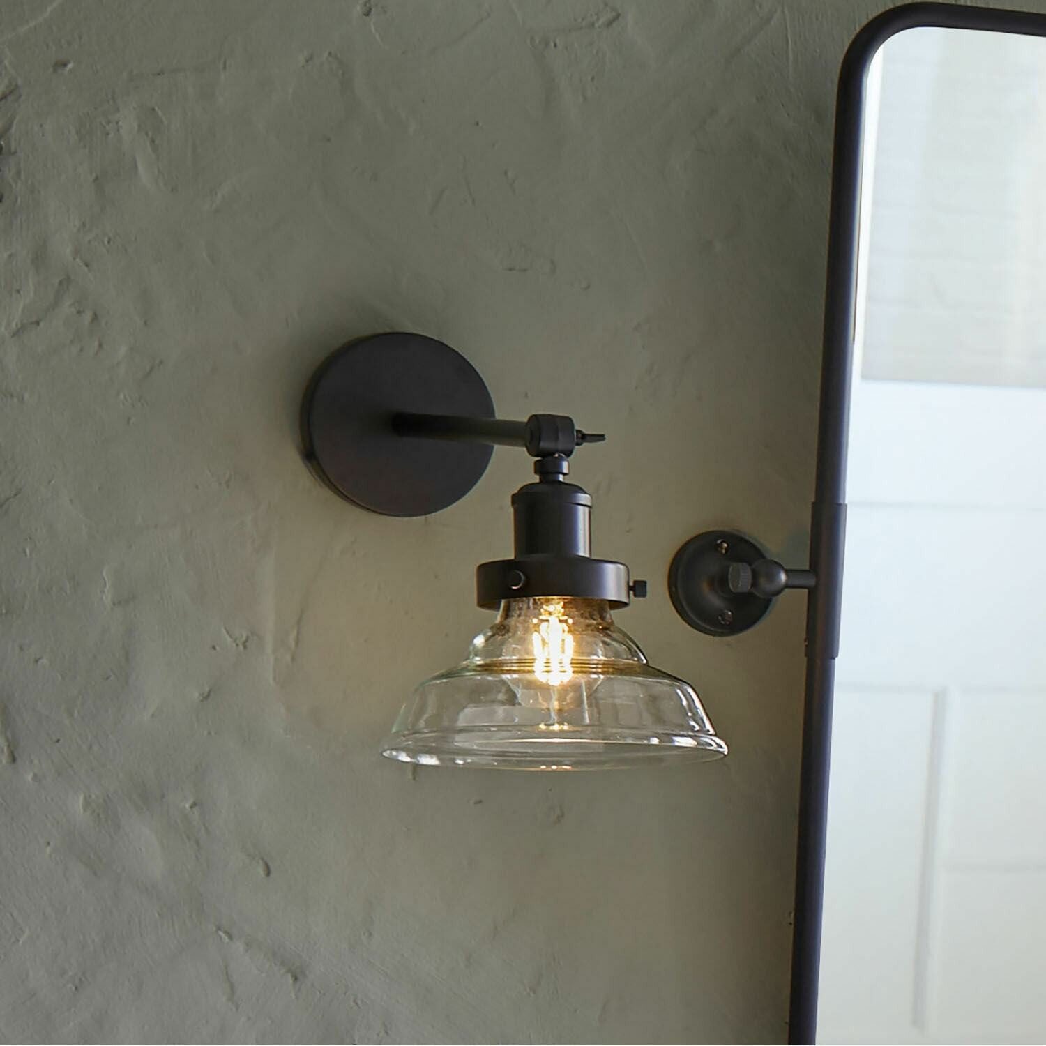 Mirabeau Wandleuchte Wandlampe Manel schwarz/klar günstig online kaufen