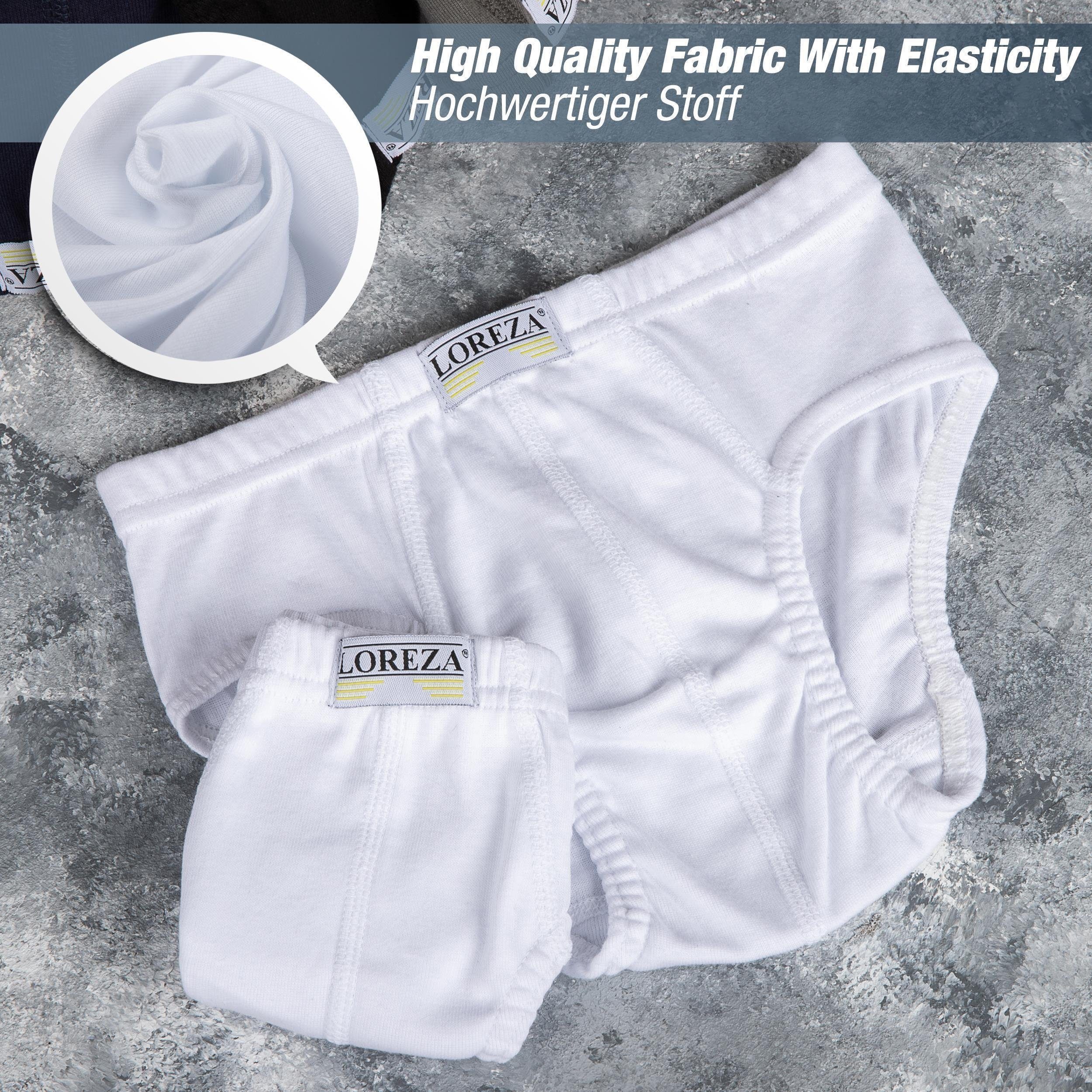 LOREZA Baumwolle (Set, Unterhosen Jungen Slip Slips 100% 10 10-St) Unterwäsche