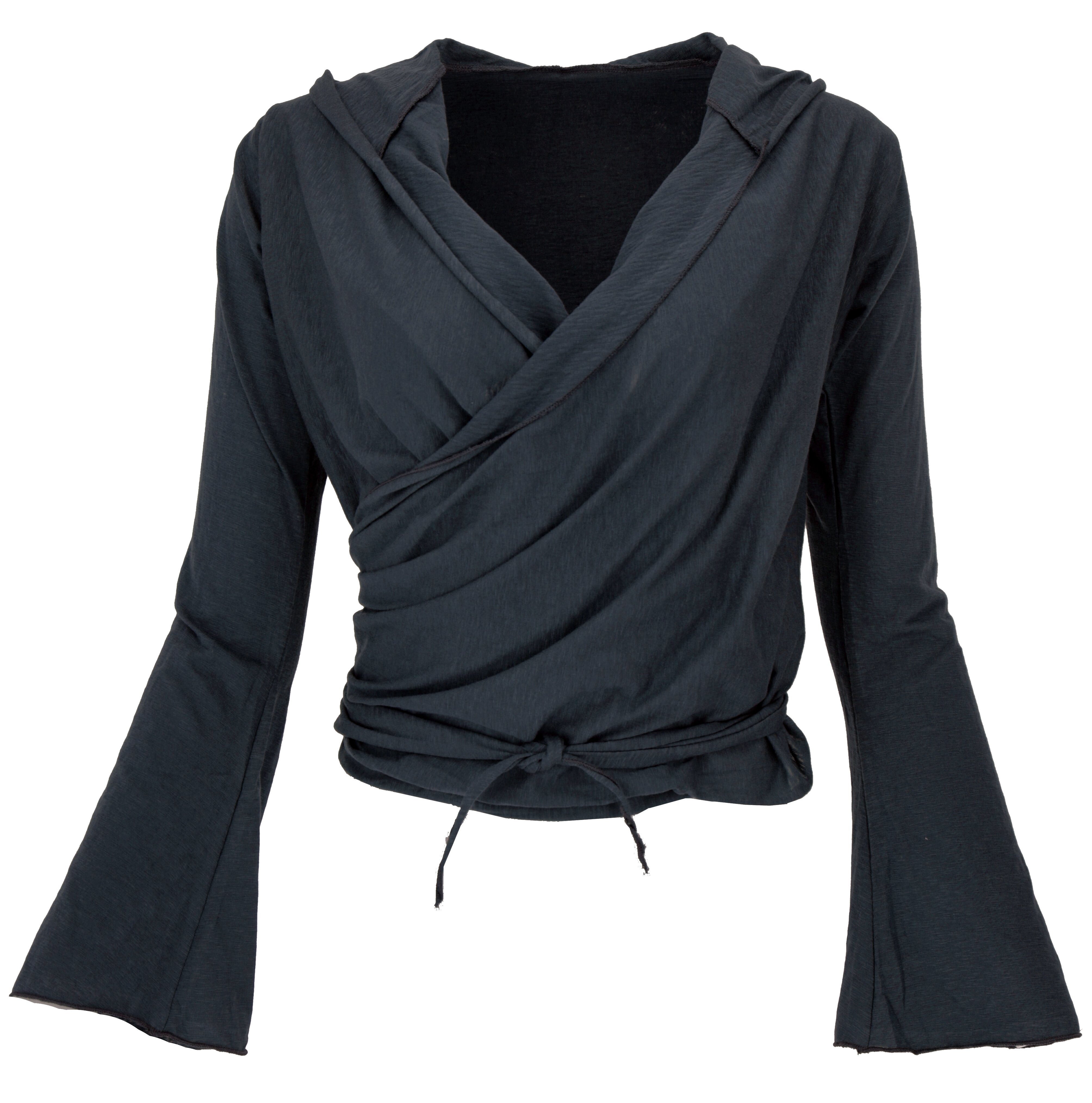 Guru-Shop Longsleeve Wickelshirt, Yogashirt, Langarmshirt mit.. günstig online kaufen