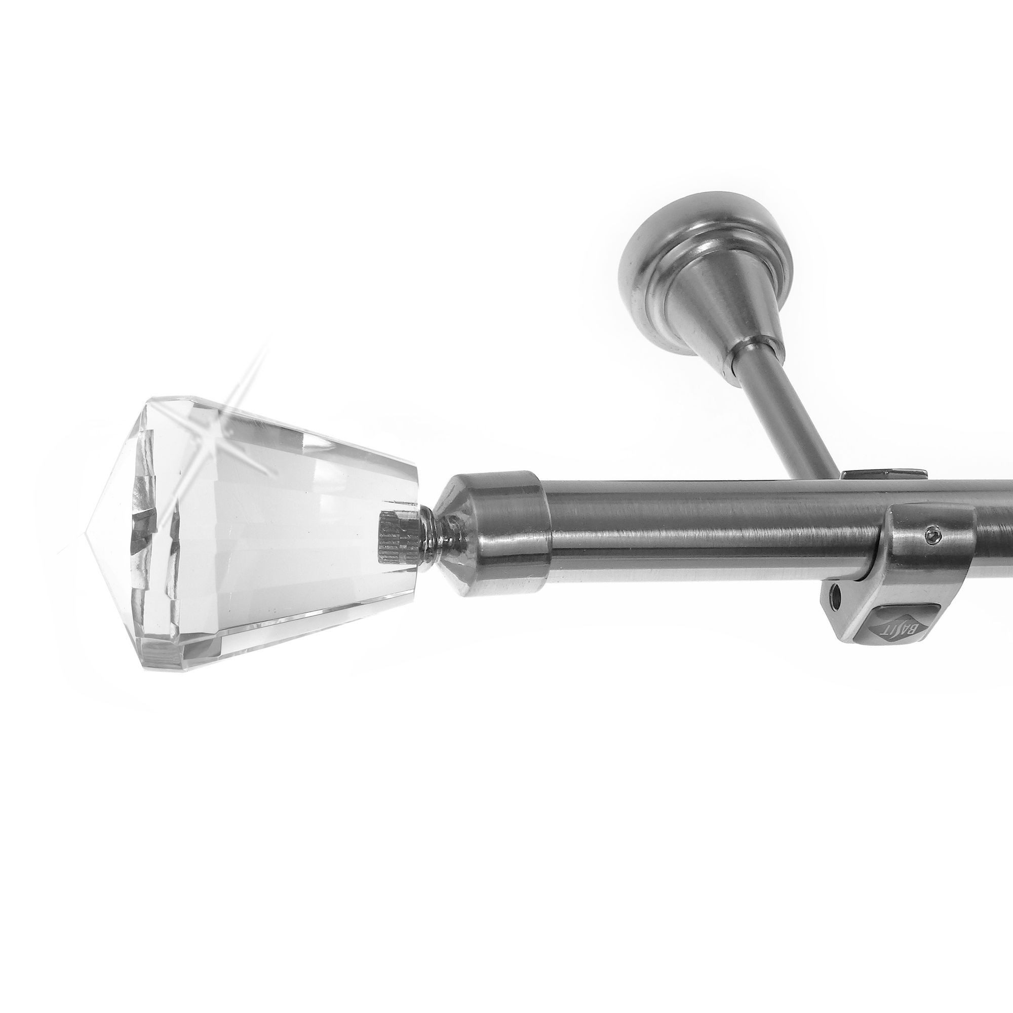 BASIT Gardinenstange Edelstahloptik 20mm mit Wandträgern günstig online kaufen