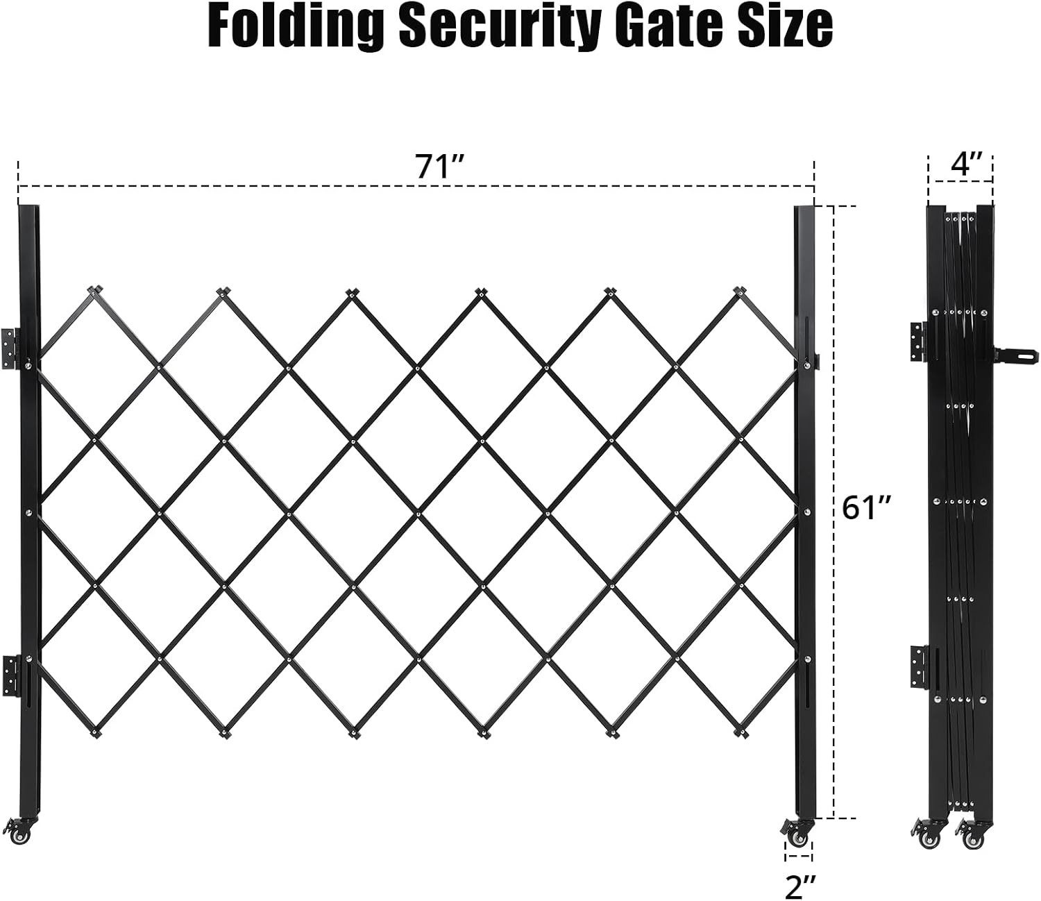 GarveeMore Gartentor Faltbare Gartentür Zauntür mit 360°-Rollräder Zauntor