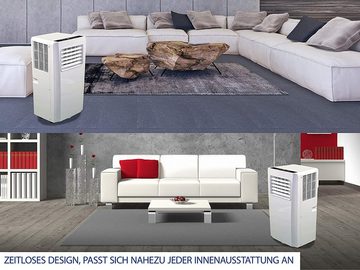 JUNG Klimagerät KA04 mobile Klimaanlage mit Fernbedienung 2.6 KW, mobiles Klimagerät, mit Heizung, mit Abluftschlauch, Airconditioner, Aircooler Luftkühler