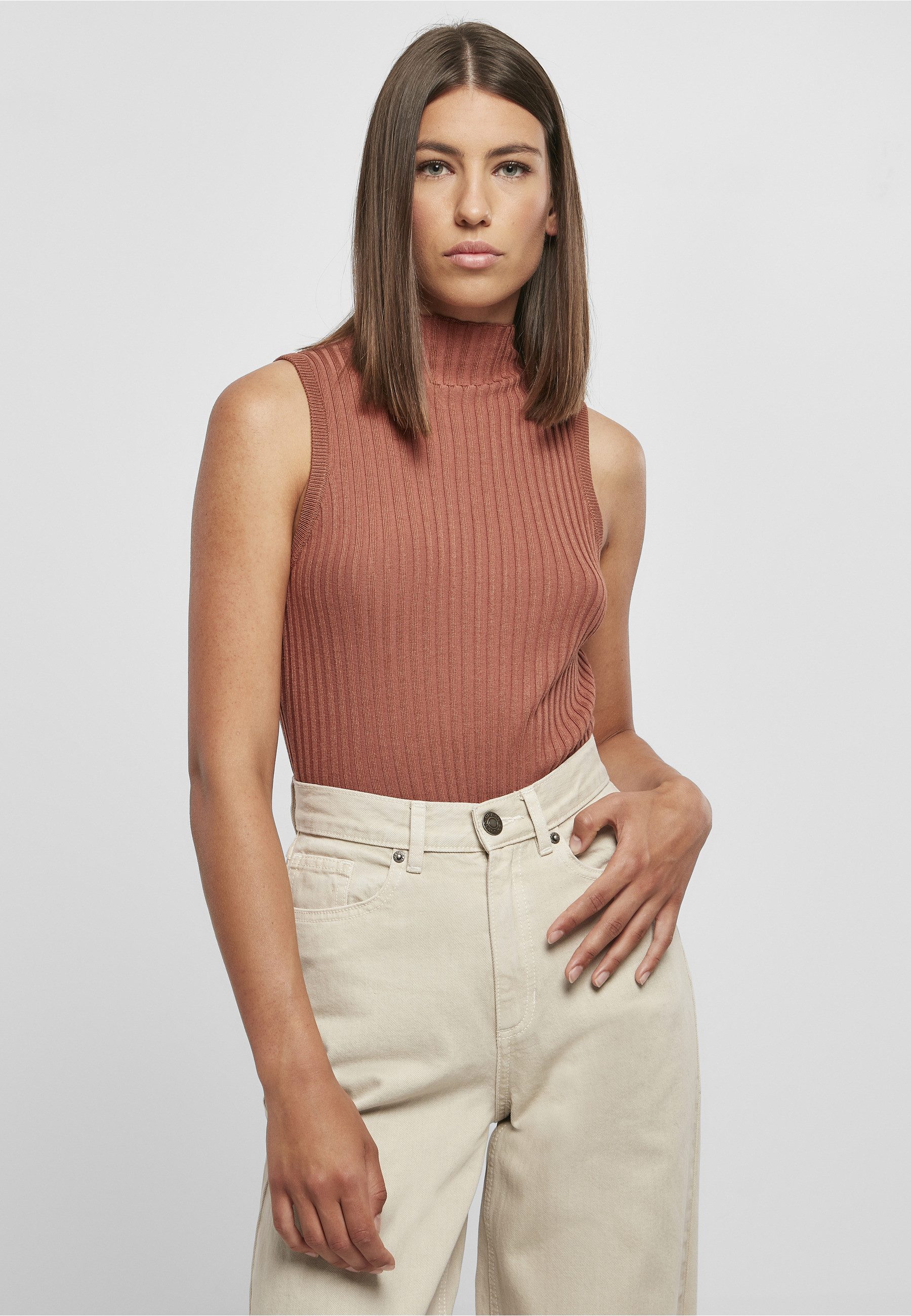 URBAN CLASSICS Muskelshirt Urban Classics Damen Ladies Rib Knit Sleevless Body (1-tlg)