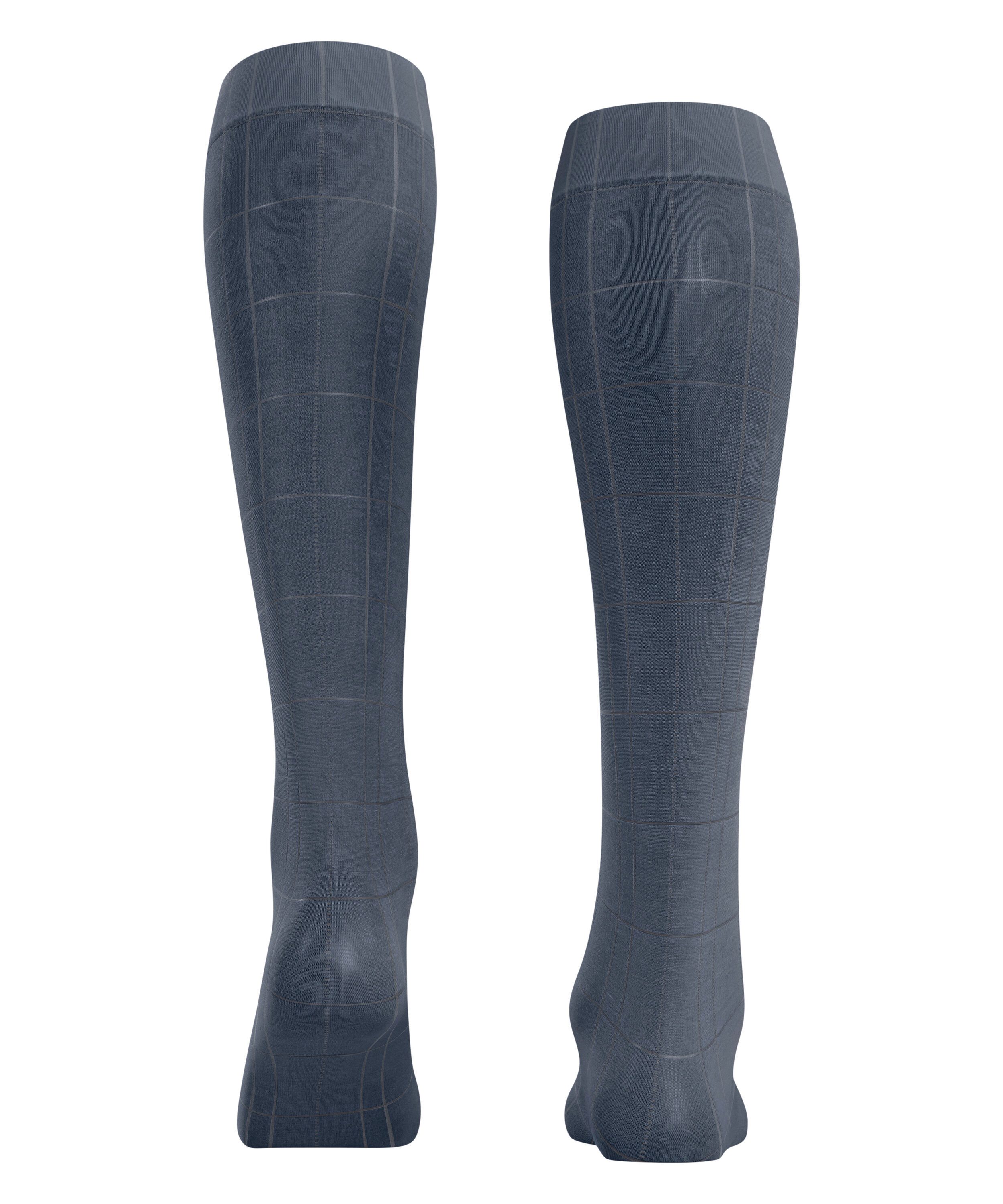 FALKE Feinkniestrümpfe Solid Lounge Kniestrümpfe mit Karo Muster (1-Paar) mit Karo Muster