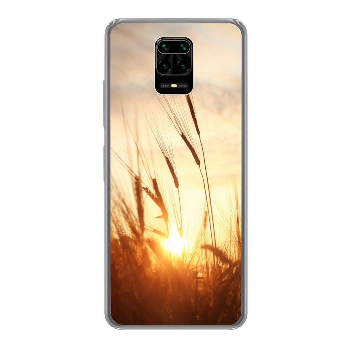 MuchoWow Handyhülle Schilf - Gras - Sonnenuntergang - Natur - Horizont Phone Case Handyhülle Xiaomi Redmi Note 9 Pro Silikon Schutzhülle