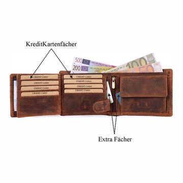 SHG Geldbörse ⌂ Herren Leder Börse Portemonnaie, Brieftasche Lederbörse mit Münzfach, RFID Schutz Männerbörse