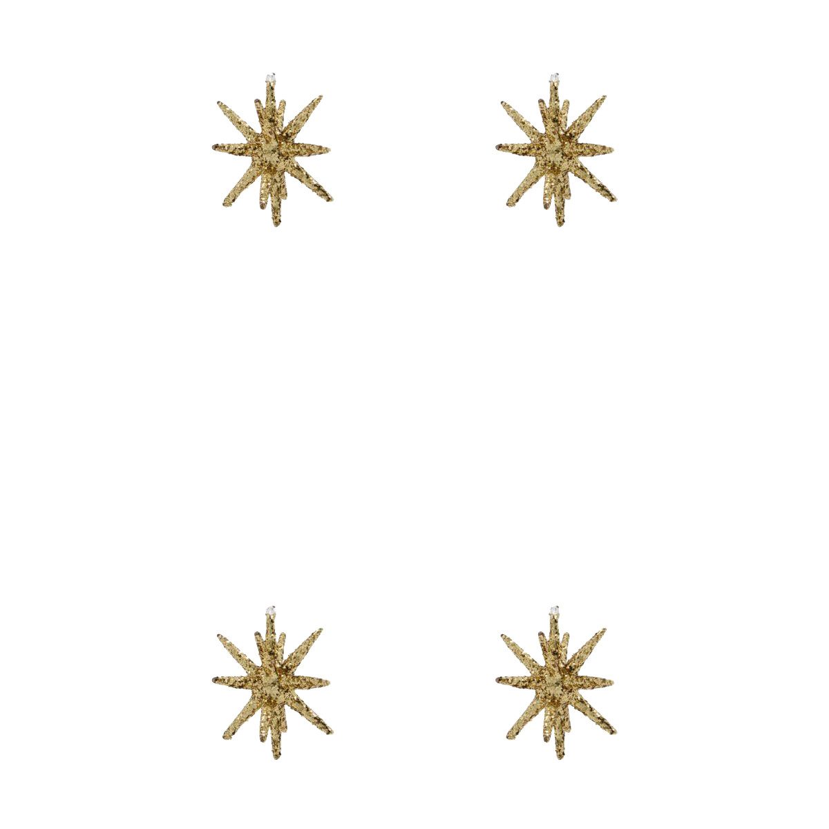 House Doctor Weihnachtsbaumkugel Ornamente 4er Set SPIKE KLEIN braun glitzer, Ø 7,5 cm