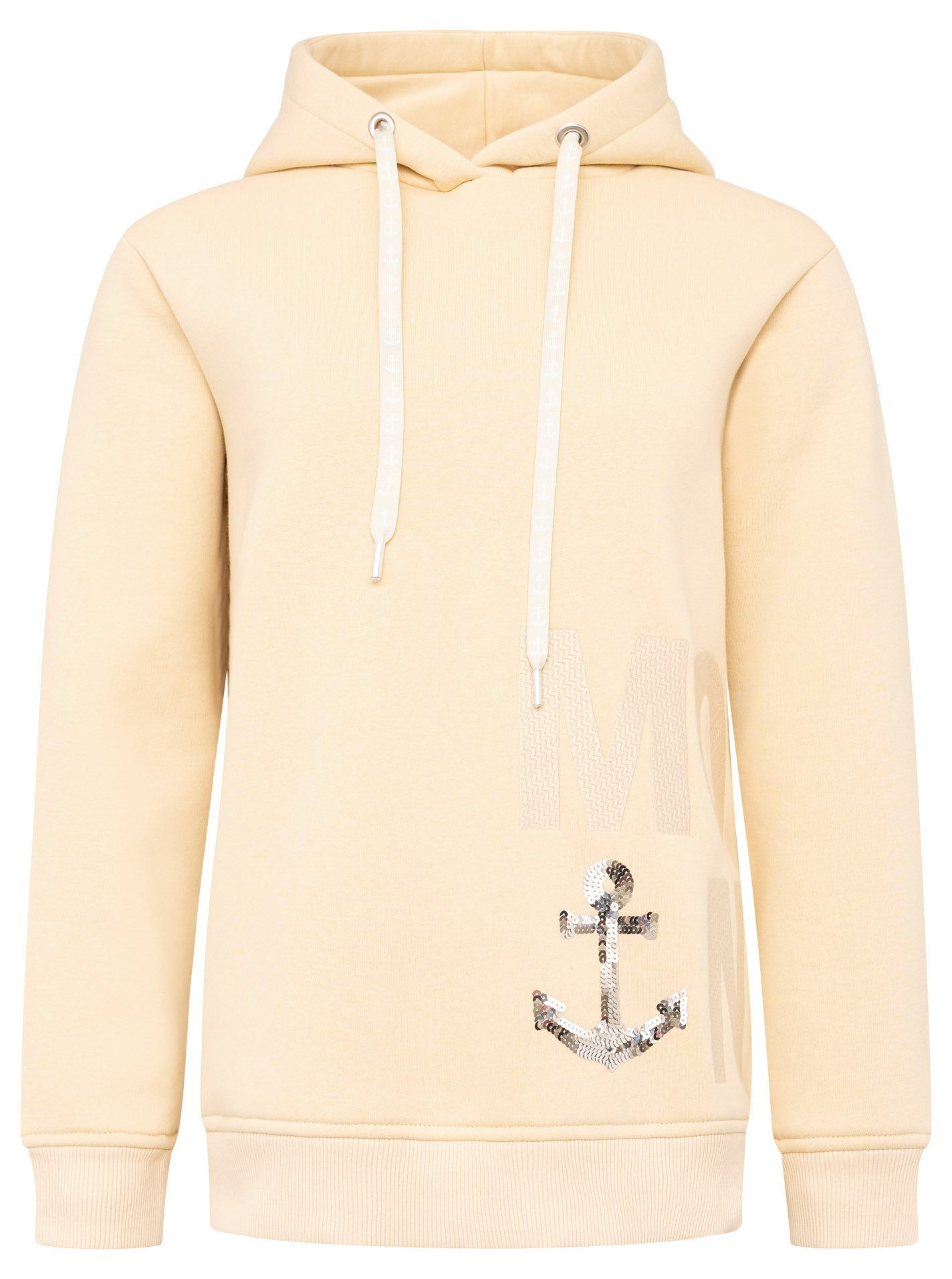 Zwillingsherz Hoodie "Paillette MOIN" mit Paillettenanker und gesticktem Schriftzug