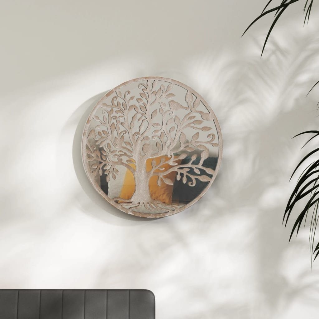 furnicato Wandspiegel Spiegel Sandfarben 60x2,5 cm Eisen Rund für den Innenbereich