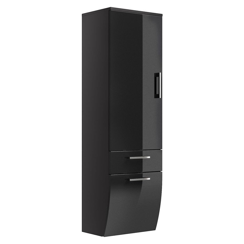 Lomadox Hochschrank RIMAO-100 Hochglanz anthrazit, B x H x T ca.: 40 x 134, günstig online kaufen