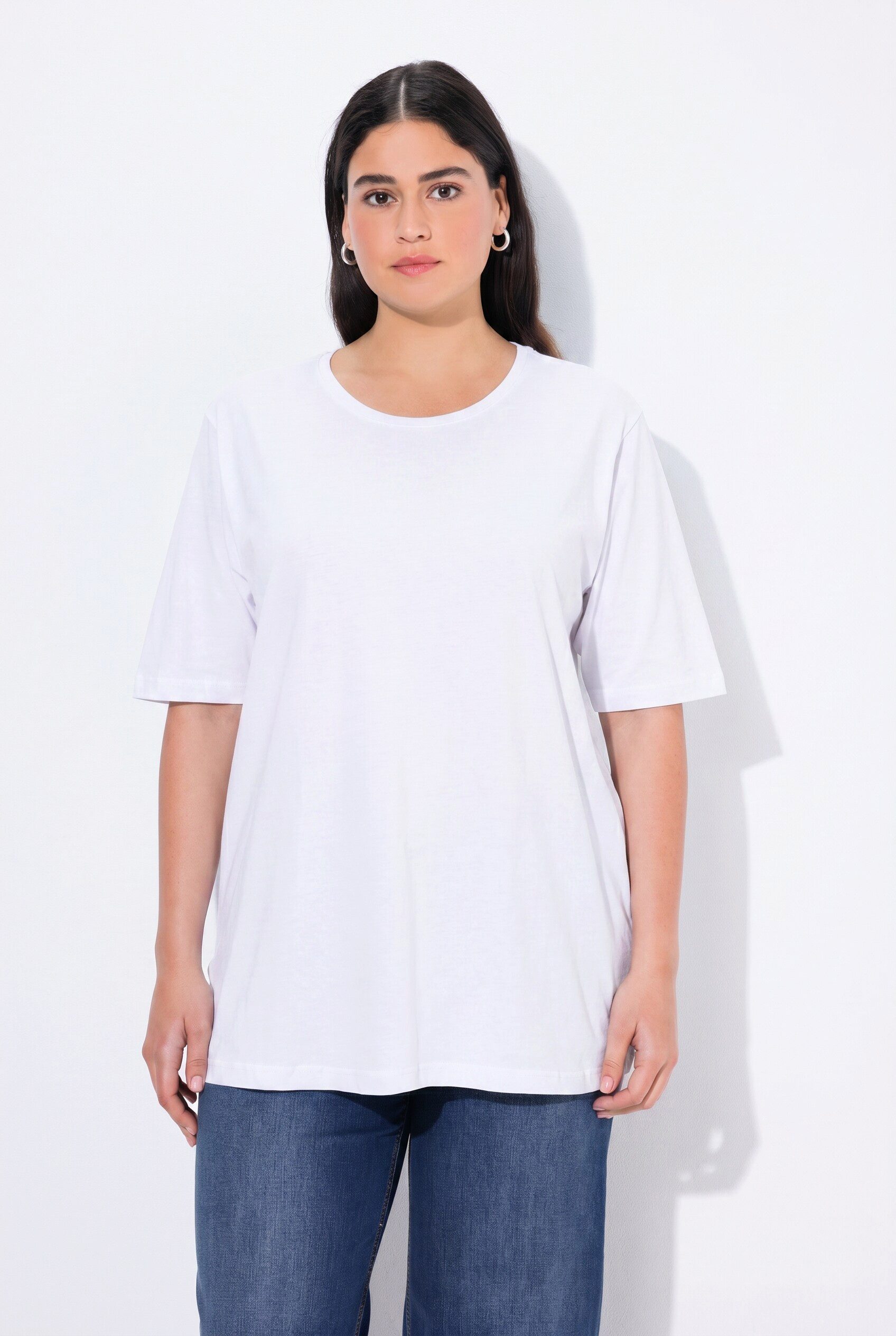 Ulla Popken T-Shirt T-Shirt Rundhalsausschnitt Relaxed Halbarm