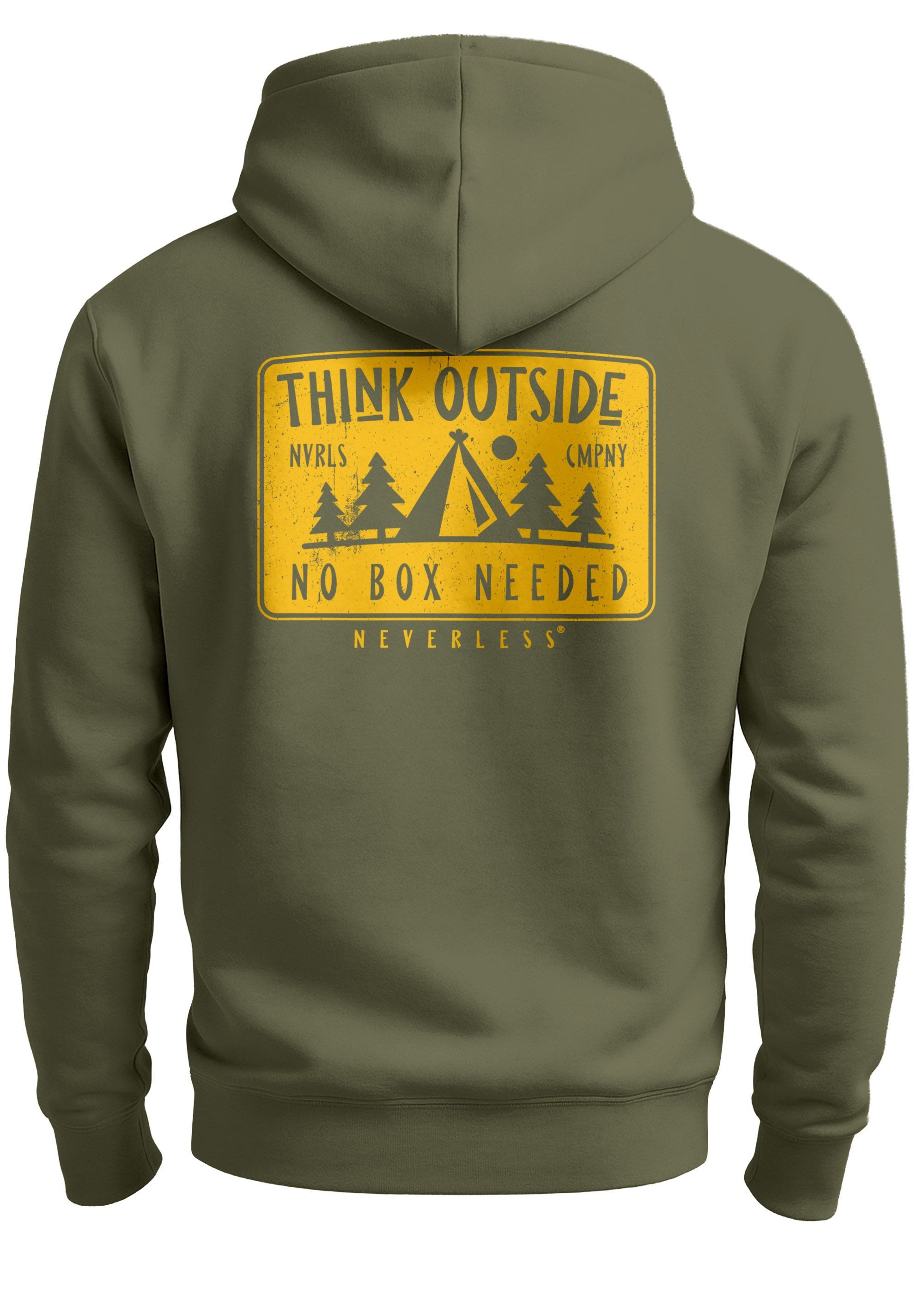 Neverless Hoodie Herren Hoodie Backprint SpuchThink günstig online kaufen