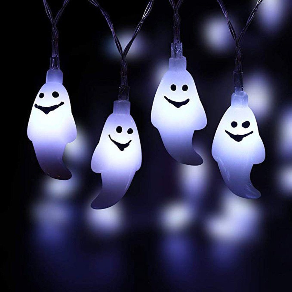 Rosnek LED-Lichterkette Halloween-Thema, Geist/Fledermaus/Spinne, batterieb günstig online kaufen