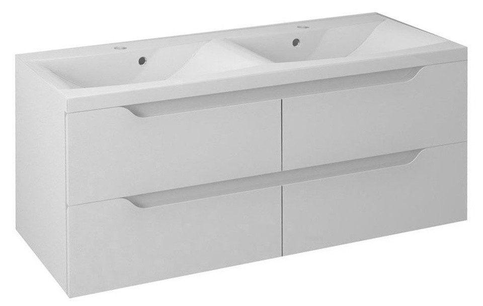 Sapho Waschbeckenunterschrank WAVE Doppelunterschrank 120x50x48cm, weiß Sapho-WA120-3030