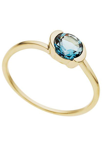 Firetti Goldring Schmuck Geschenk Gold 333 Damenring Goldring Edelstein Farbstein, mit Blautopas (behandelt)