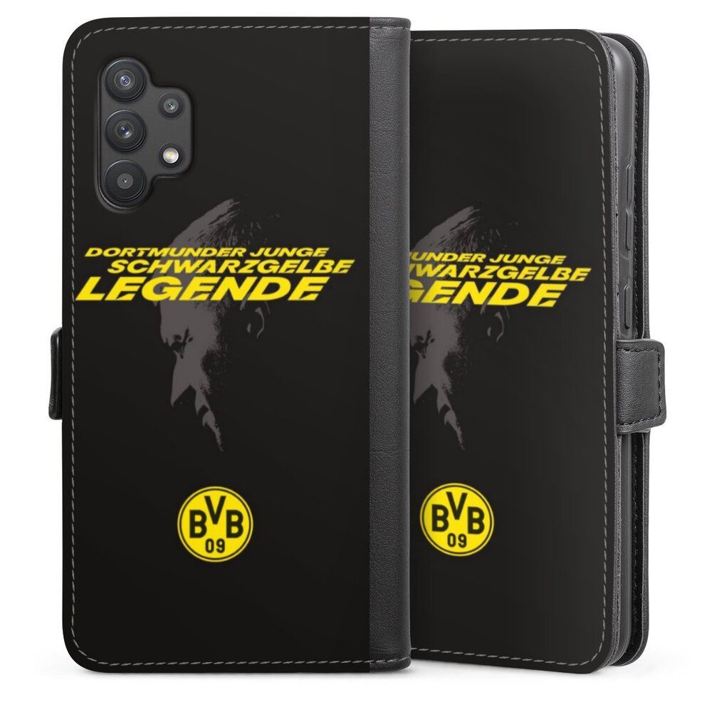 DeinDesign Handyhülle Marco Reus Borussia Dortmund BVB Danke Marco Schwarzgelbe Legende, Samsung Galaxy A32 4G Hülle Handy Flip Case Wallet Cover