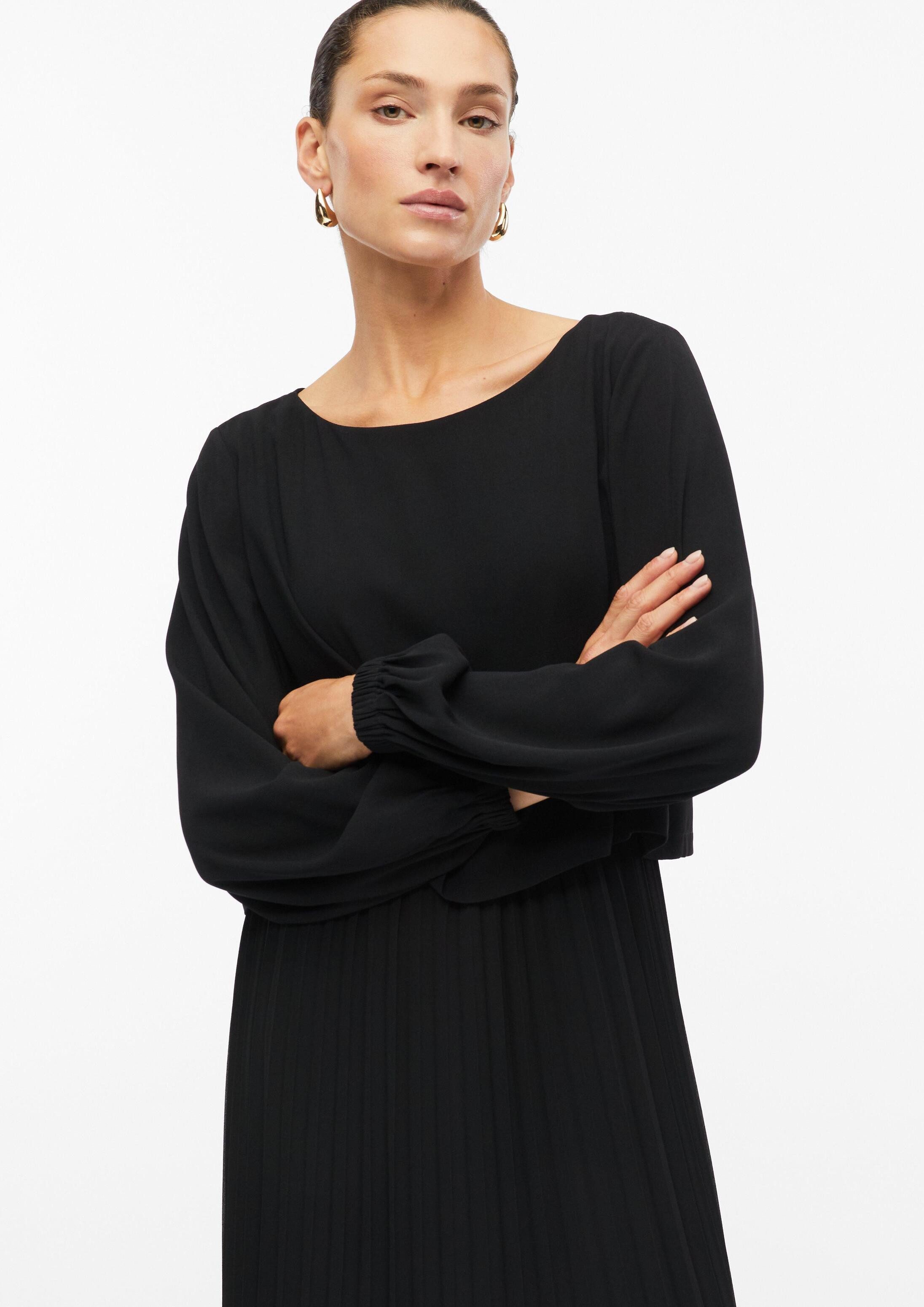 s.Oliver Midikleid Kleid Midi-Kleid aus Chiffon-Crêpe mit Layering-Effekt – Bild 5 von 5