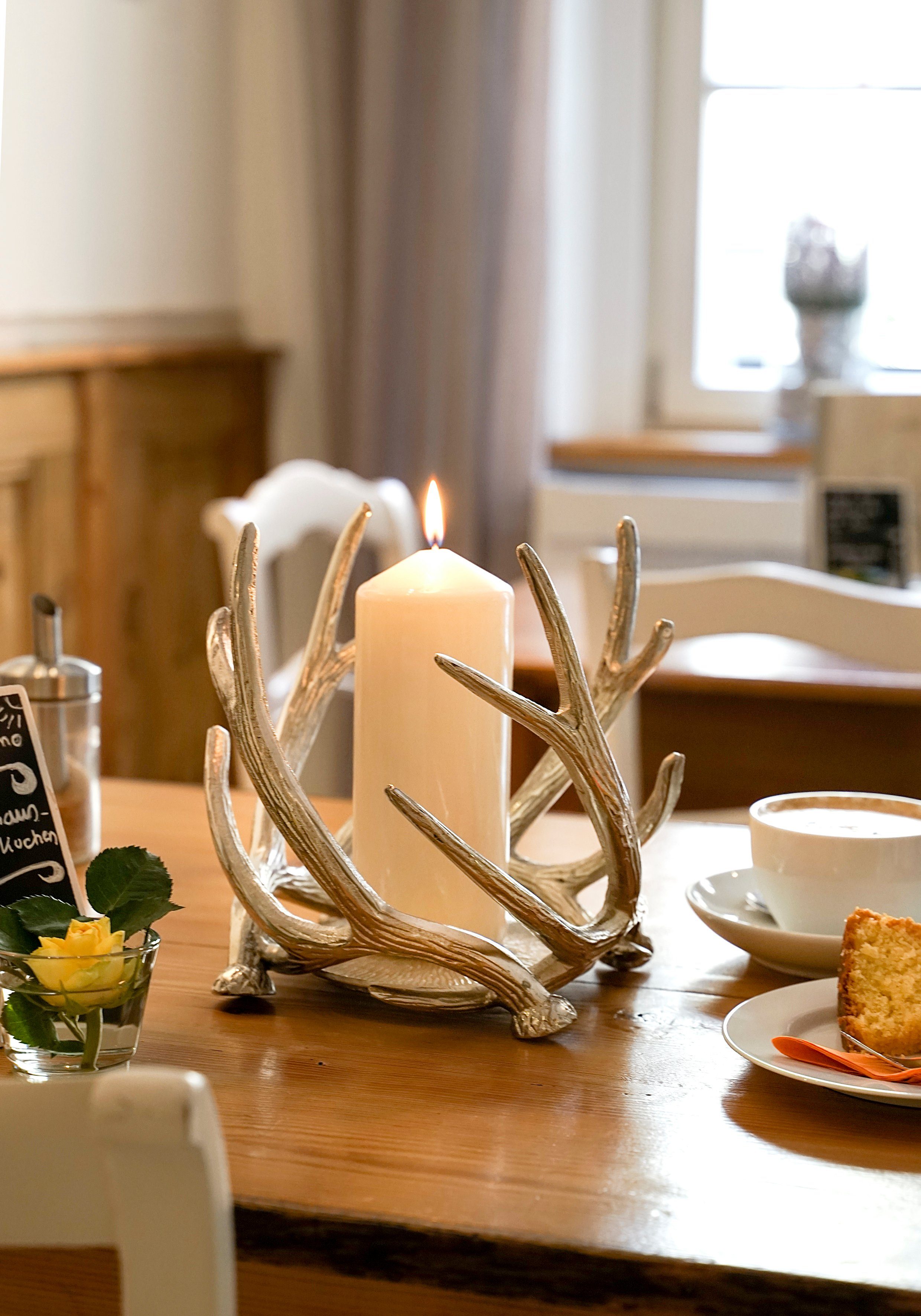 Kobolo Kerzenhalter Kerzenhalter GEWEIH aus Metall rund, Weihnachtsdeko Ker günstig online kaufen