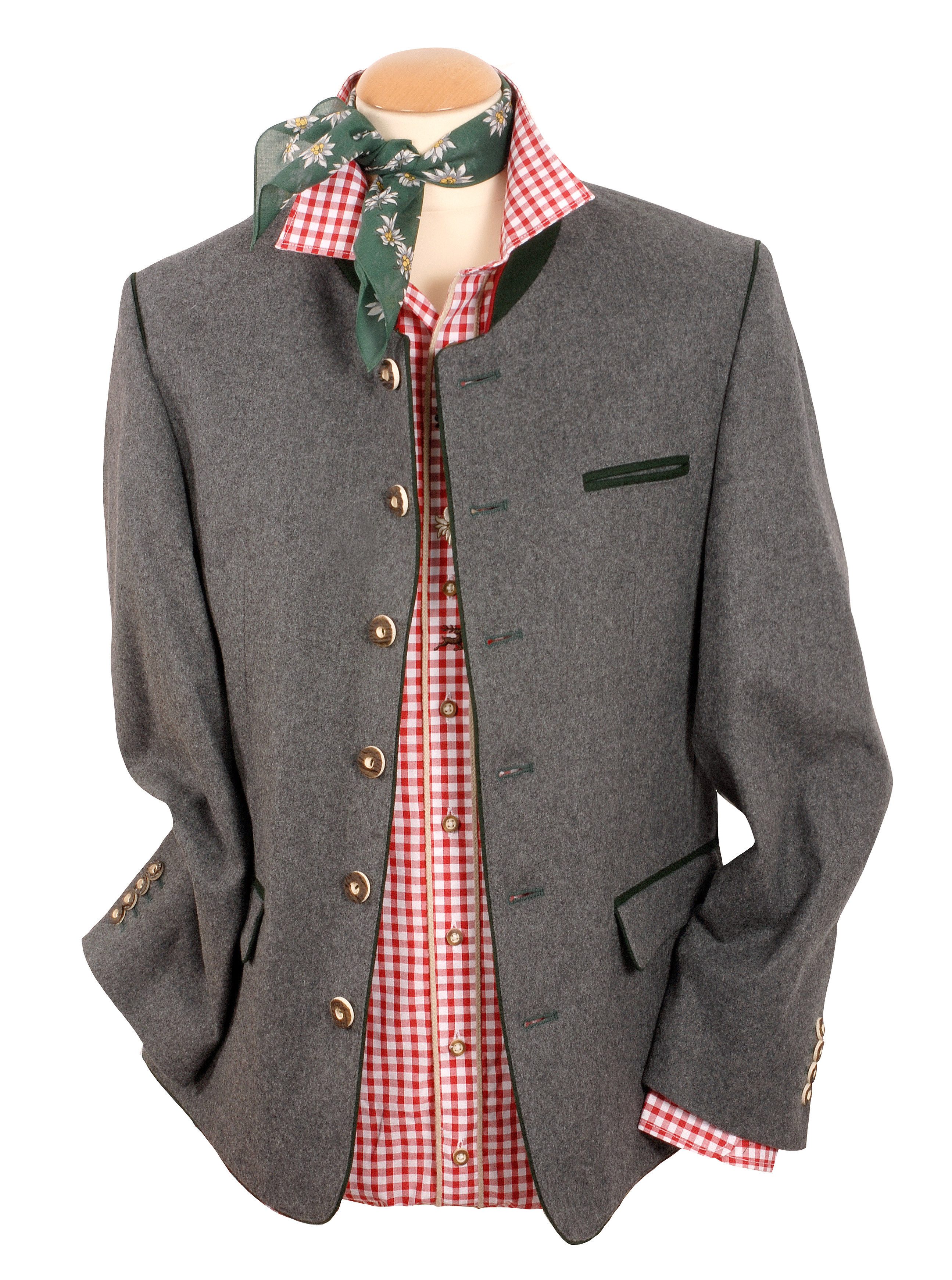 Moschen-Bayern Trachtenblazer Trachtenjacke Herren Trachtenblazer Trachtenjanker Grau