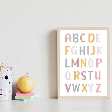 Tigerlino Poster ABC Zahlen 3er Set Lernposter Alphabet Kinderzimmer Wandbilder