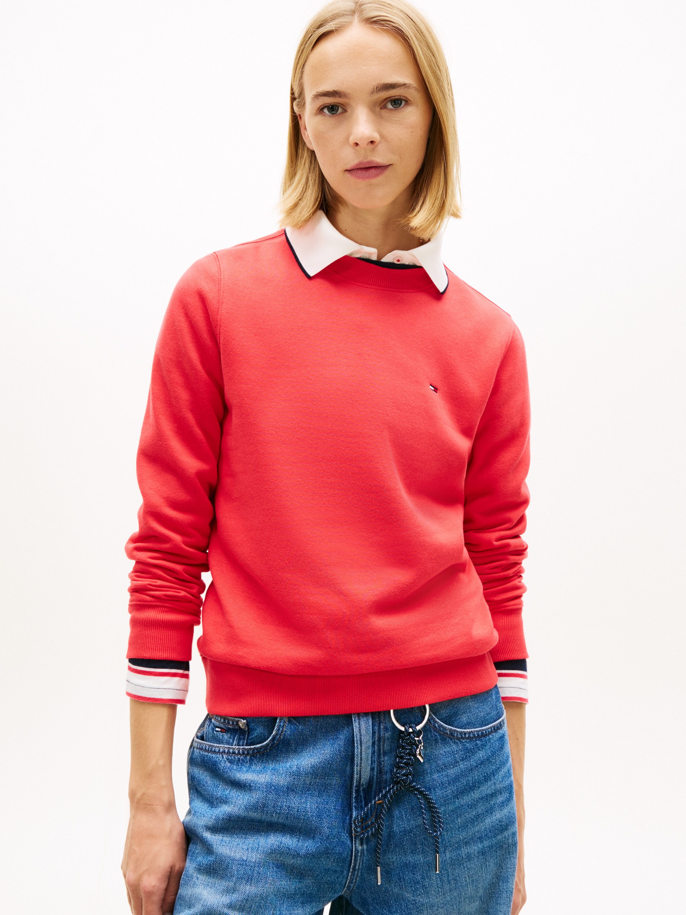 Tommy Jeans Sweatshirt TJW REG S FLAG CREW mit Logostickerei, Regular Fit