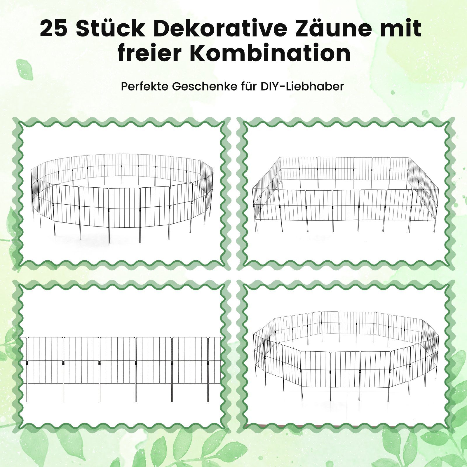 COSTWAY Gartenzaun, 25 St. Absperrzäune 825cm günstig online kaufen
