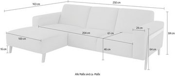 exxpo - sofa fashion Ecksofa Starr, L-Form, wahlw. elektrische Sitztiefenverstellung, Massivholzfüße