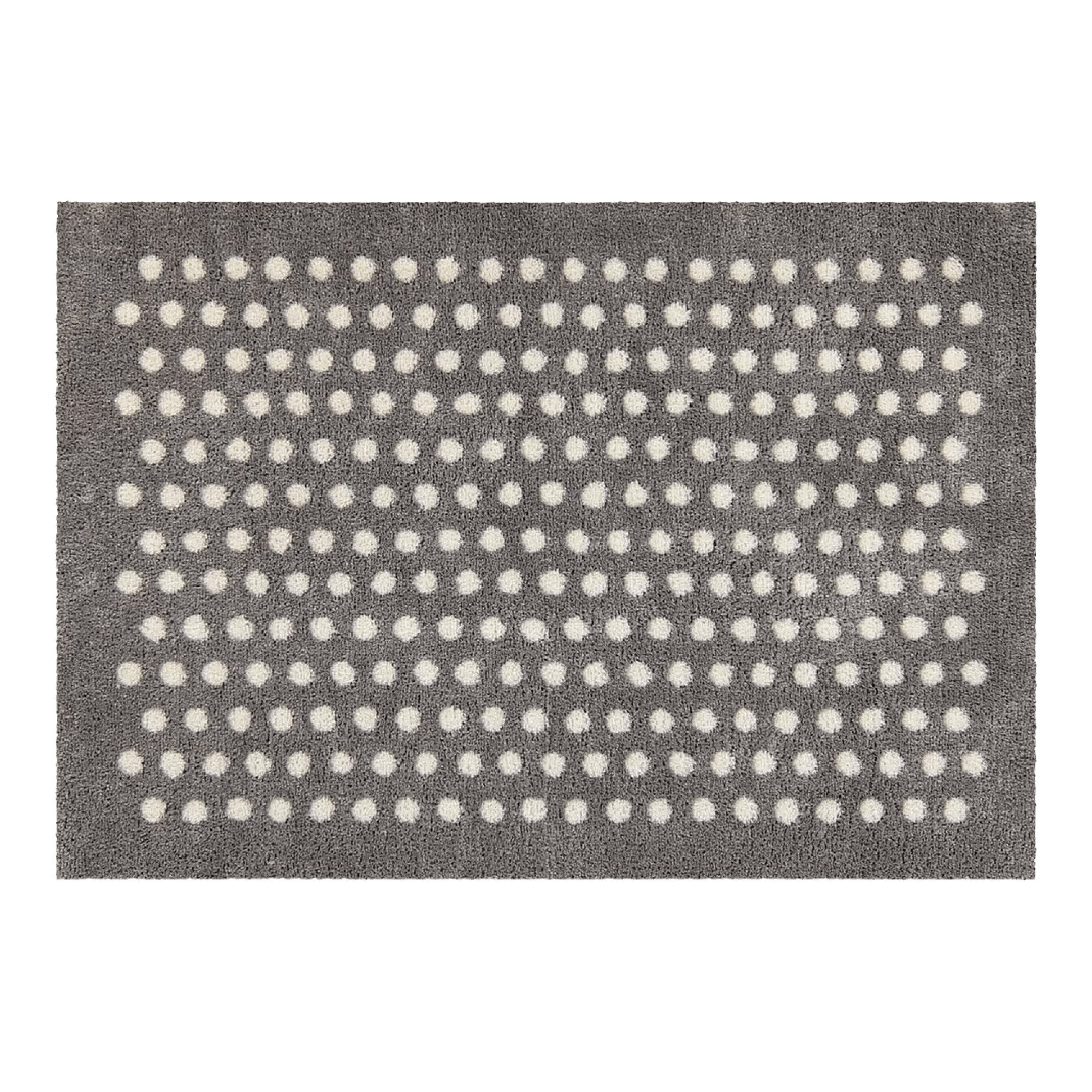 akzente Fußmatte Feel Small Dots silver, Rechteckig, Höhe: 6 mm, 50x70 cm, Polyester, Latex, rutschfest, saugfähig, Schmutzfänger