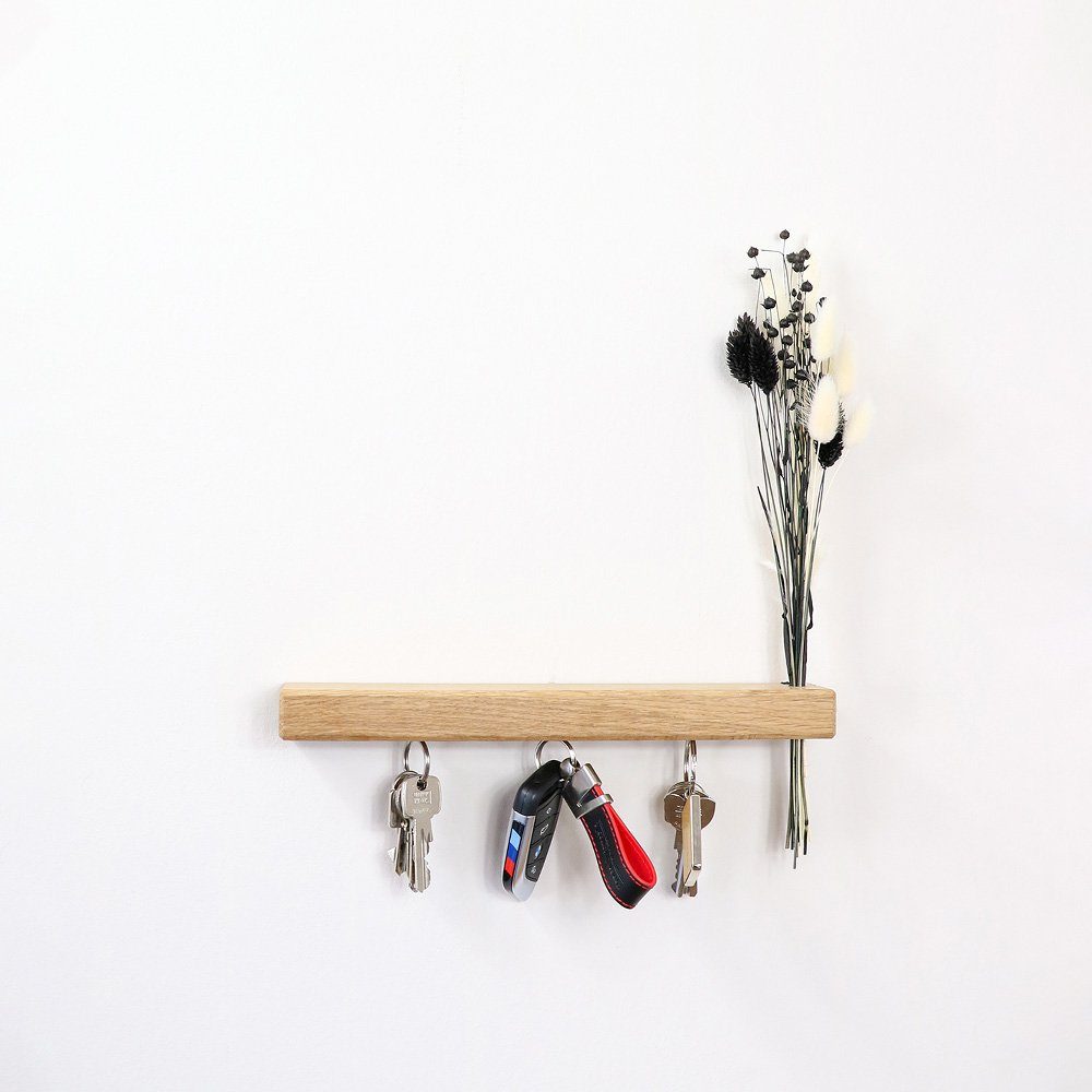 Schlüsselbrett FlowerBar® Keys “TRAUMTÄNZER”, magnetisches Schlüsselbrett, Eiche